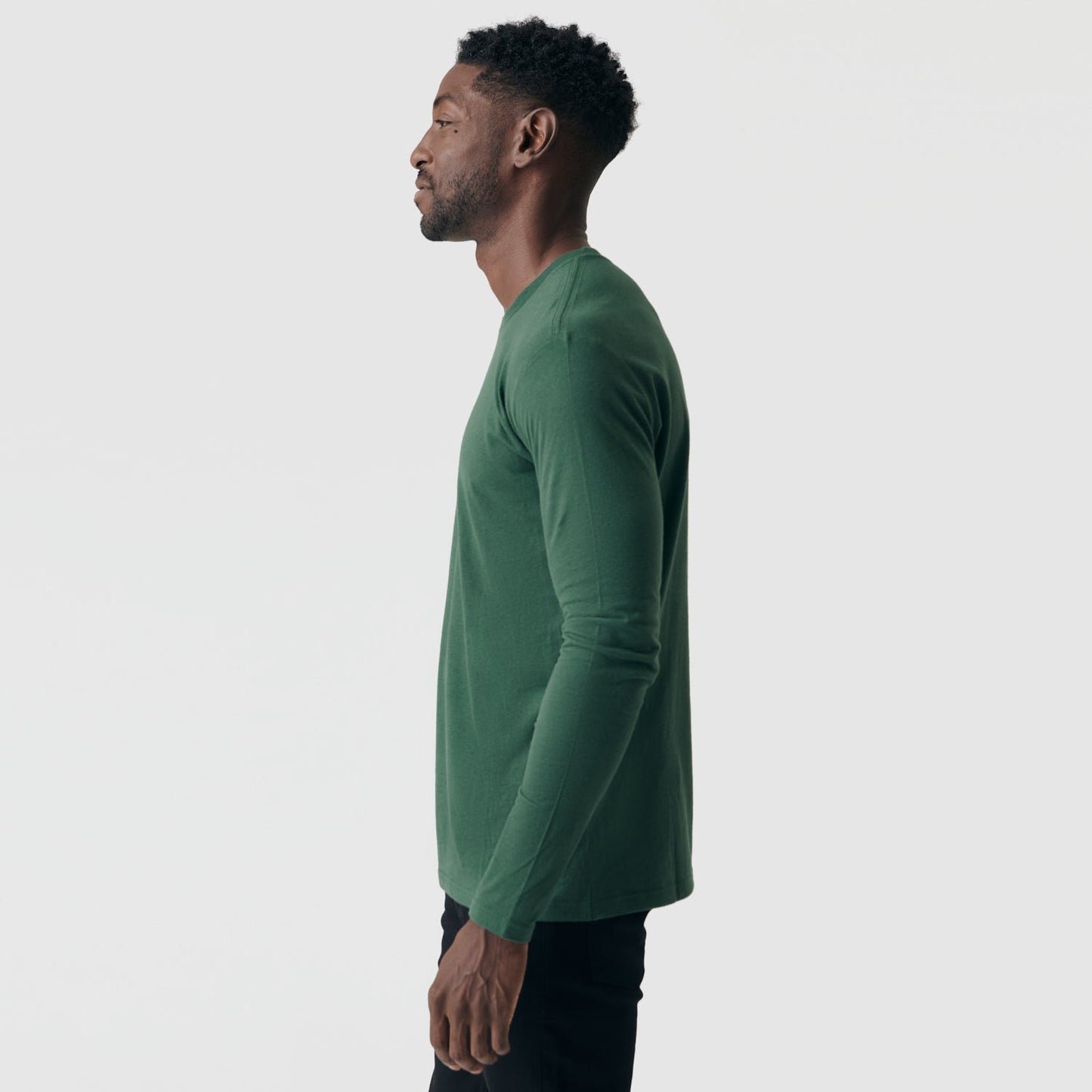 Hunter Green Long Sleeve Crew Neck Tee