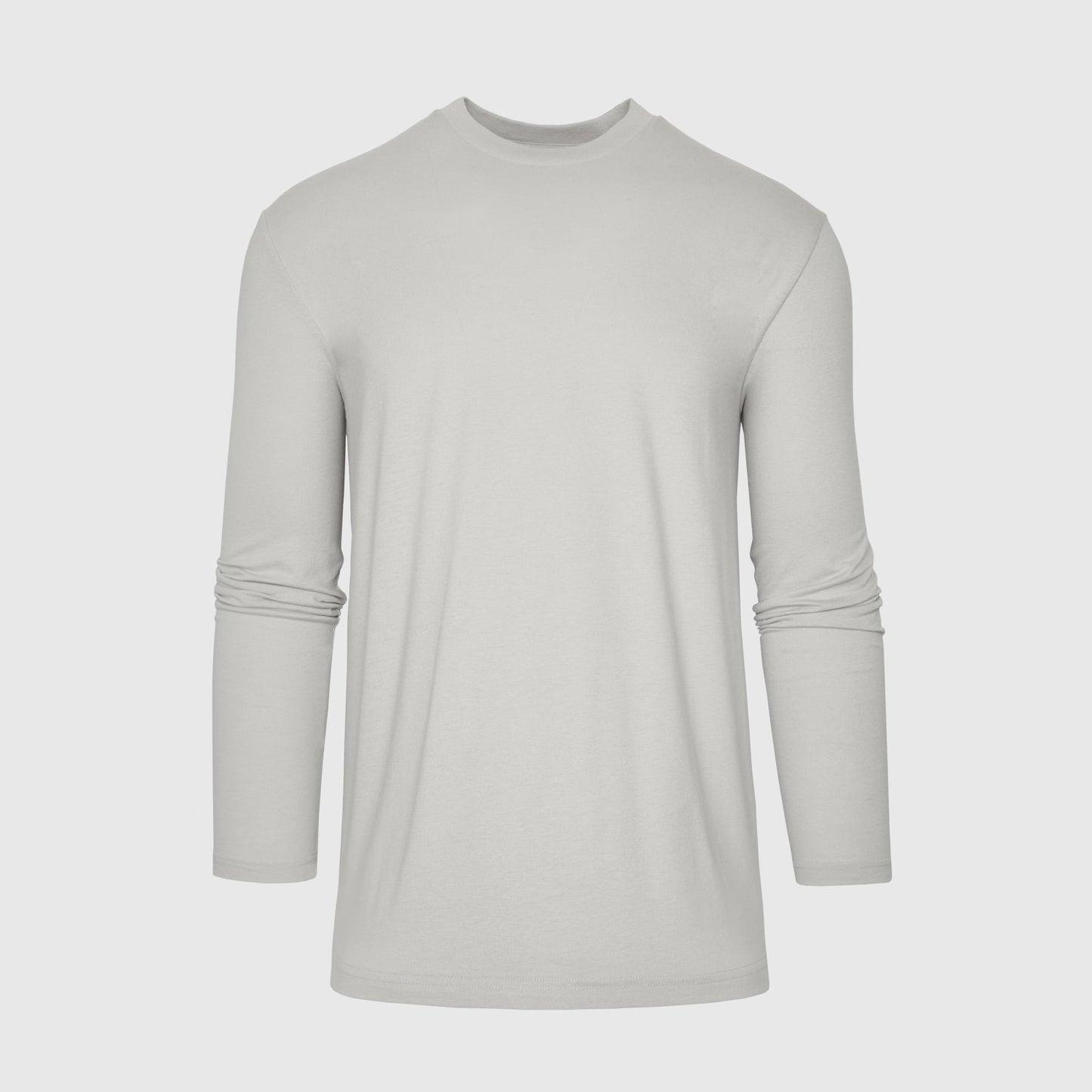 Light Gray Long Sleeve Crew Neck Tee