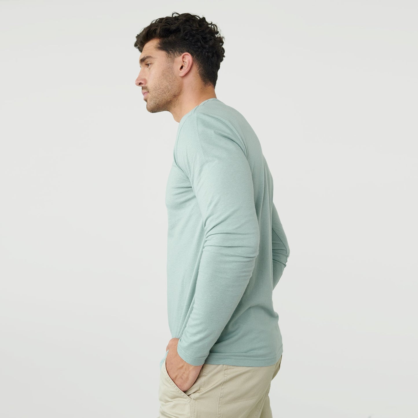Sage Long Sleeve Crew Neck Tee