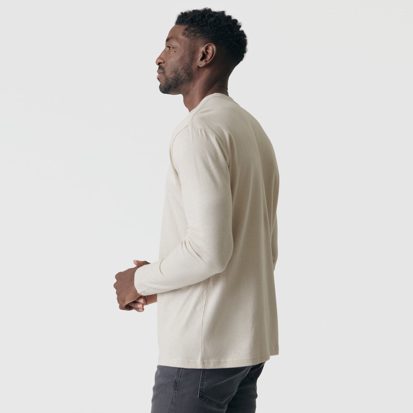 Sandstone Long Sleeve Crew Neck Tee