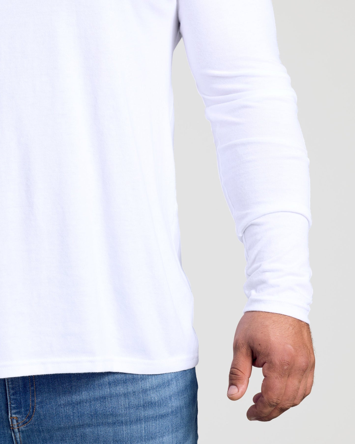 White Classic Long Sleeve Crew Neck