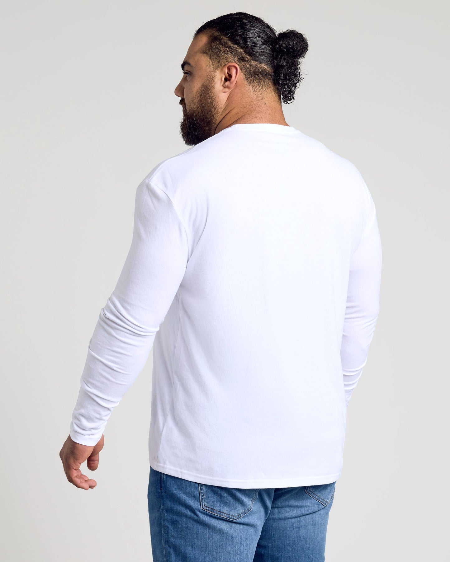 White Classic Long Sleeve Crew Neck