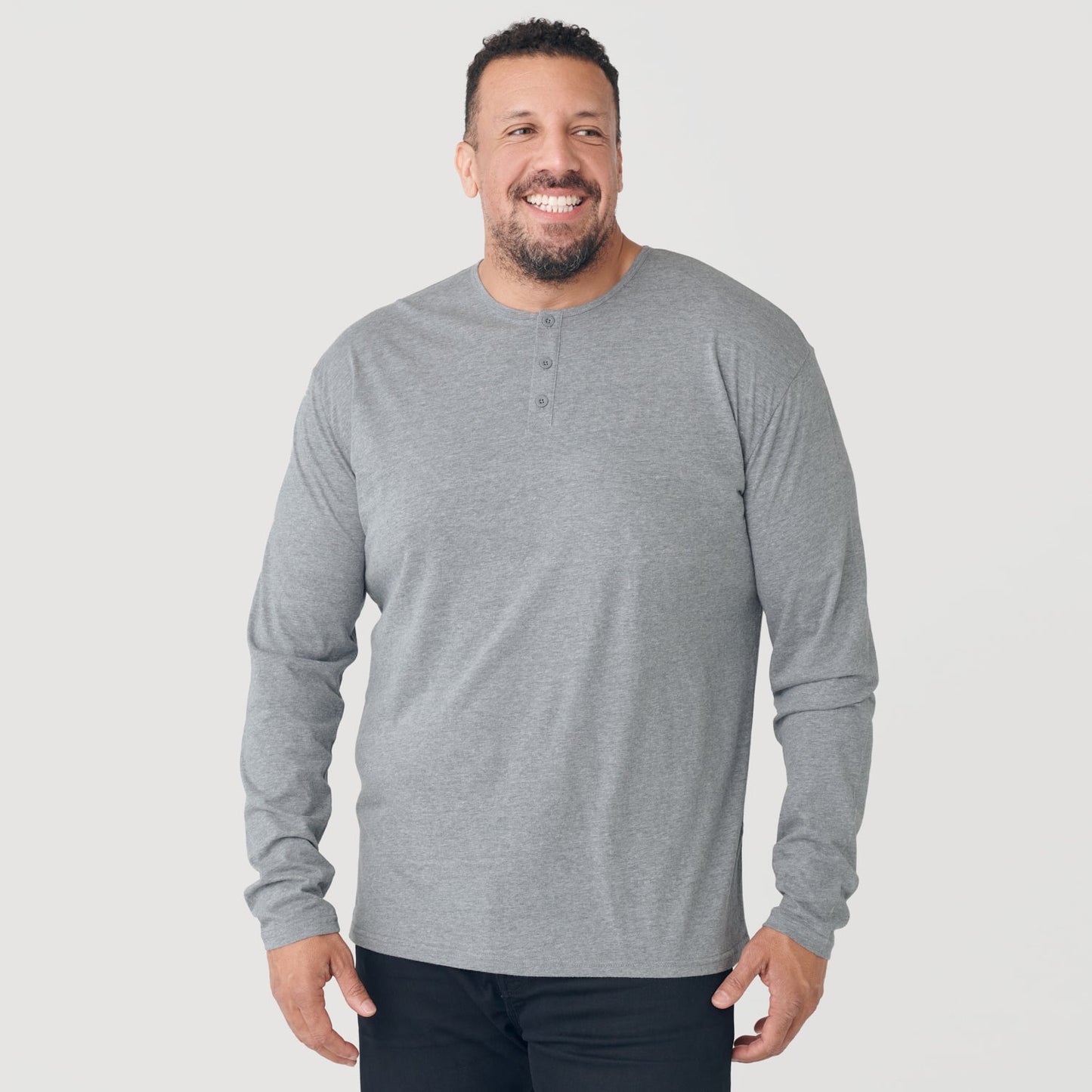 Heather Gray Classic Long Sleeve Henley
