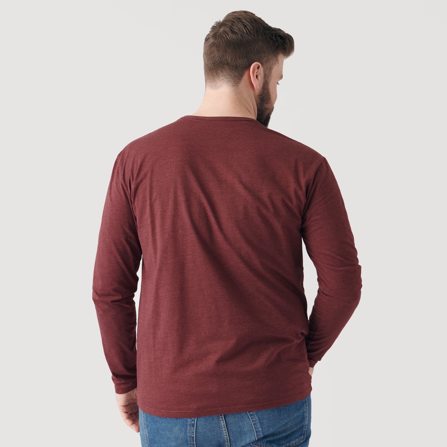 Heather Burgundy Classic Long Sleeve Henley