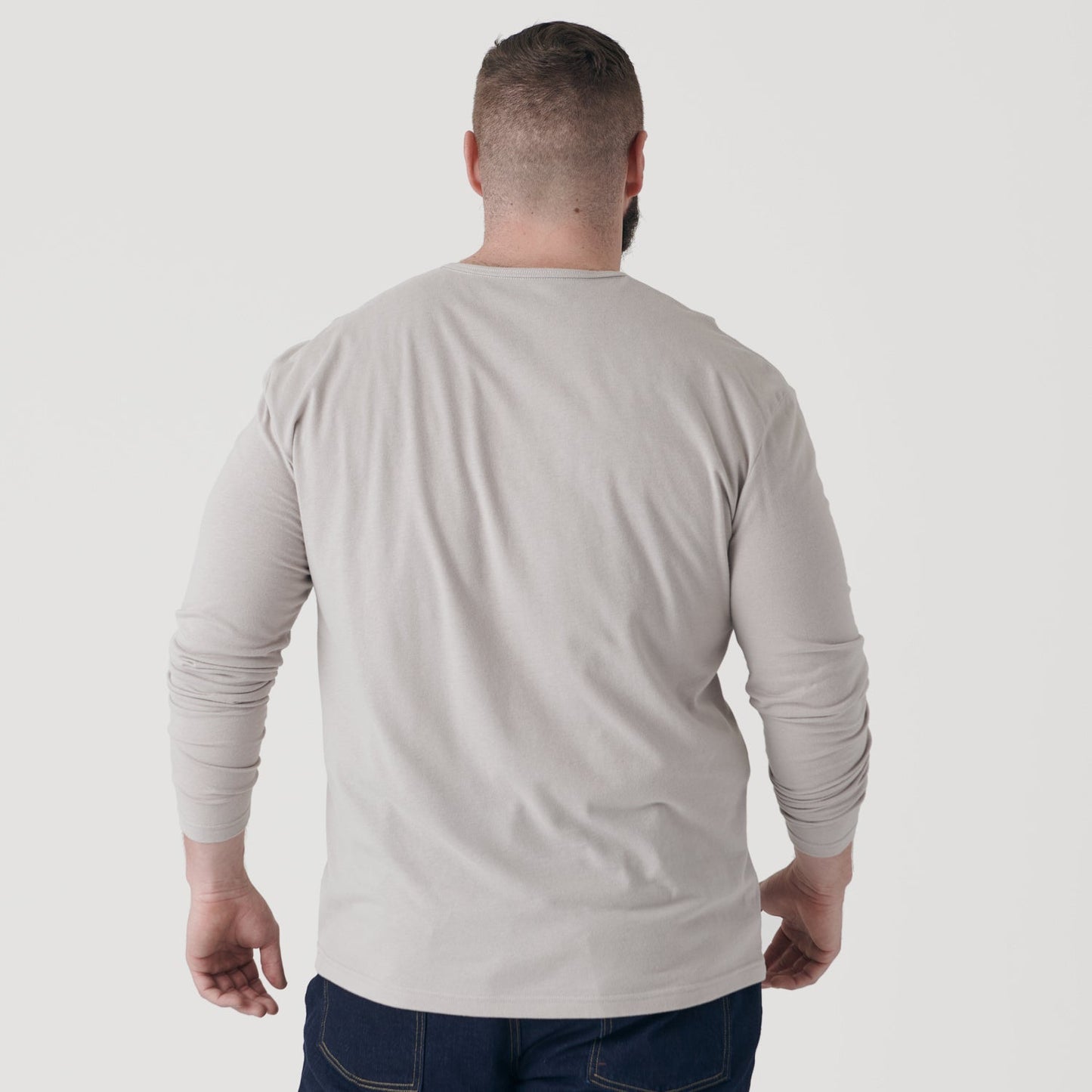 Light Gray Classic Long Sleeve Henley