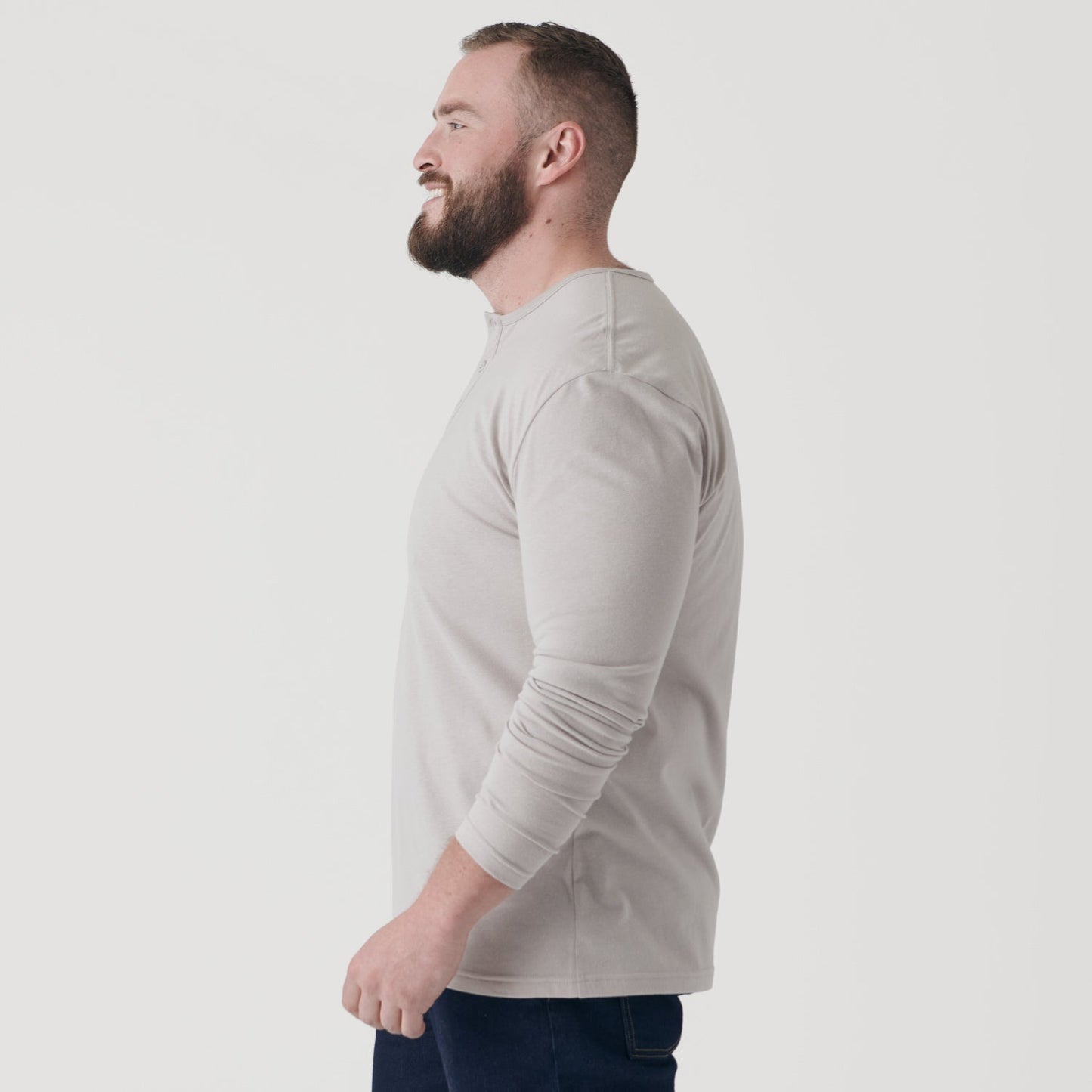 Light Gray Classic Long Sleeve Henley
