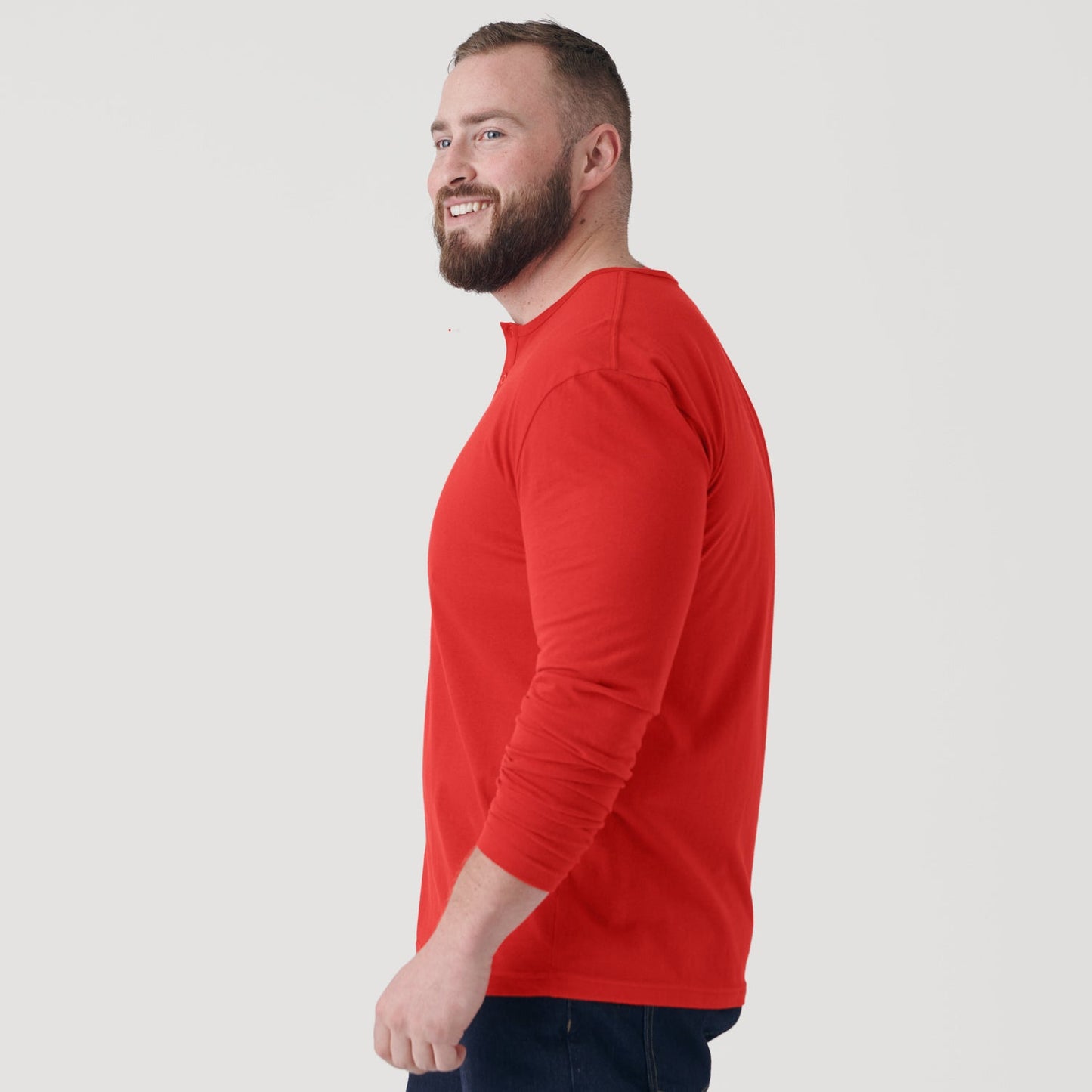True Red Classic Long Sleeve Henley