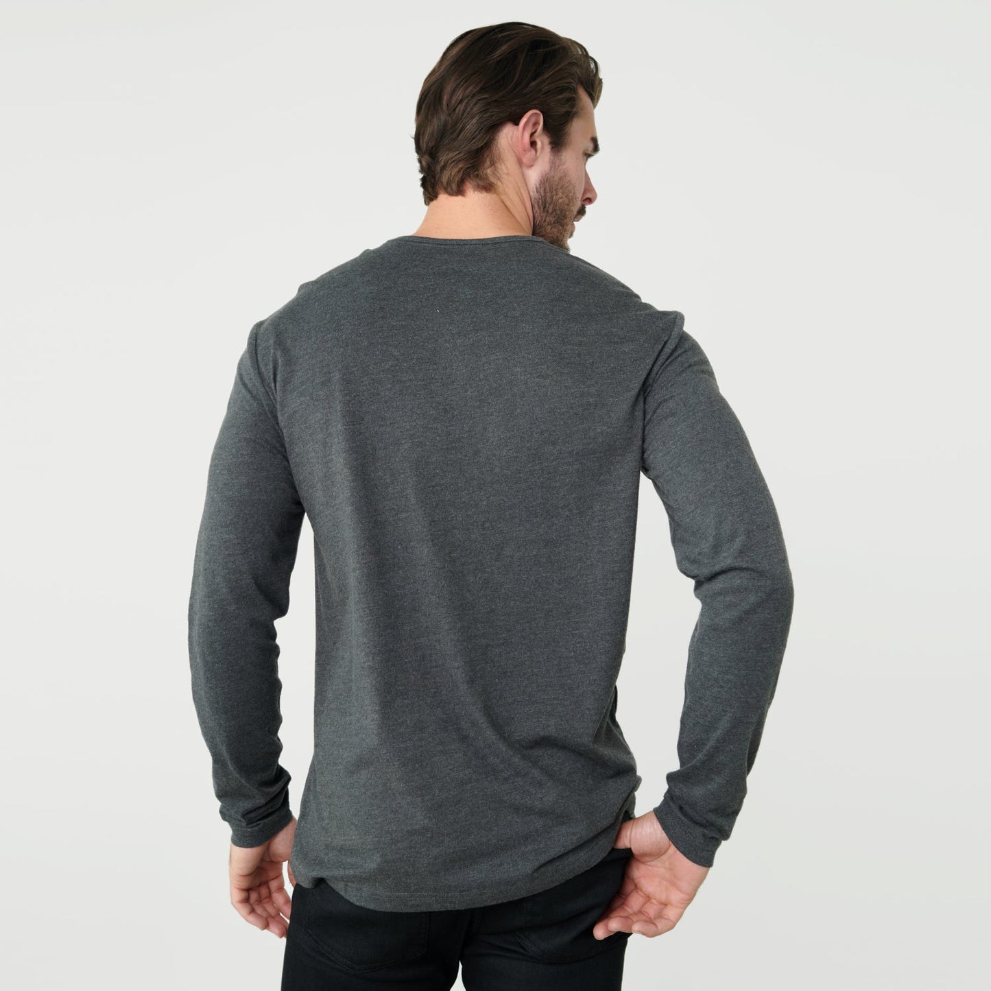 Charcoal Heather Gray Classic Long Sleeve Henley