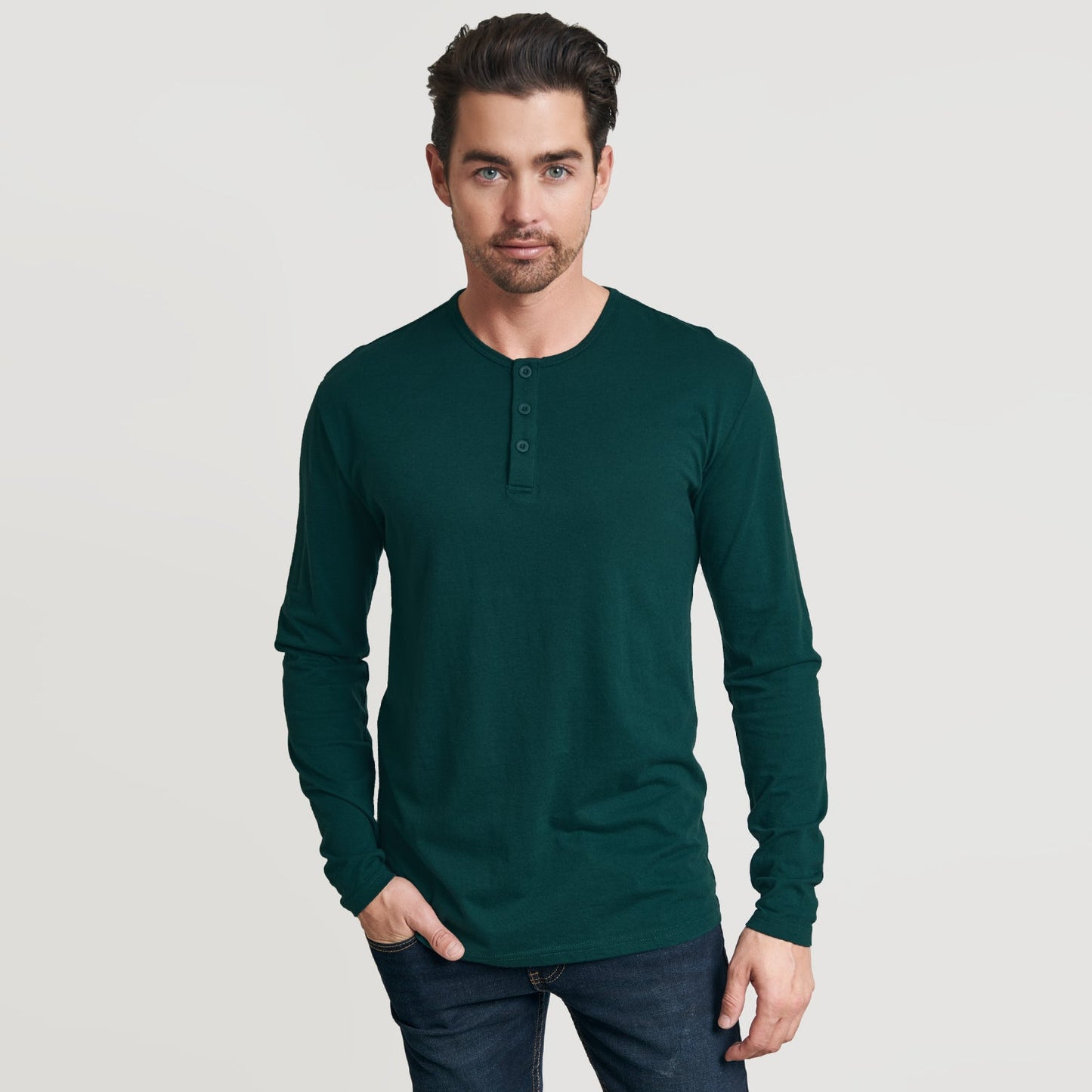 Forest Green Classic Long Sleeve Henley
