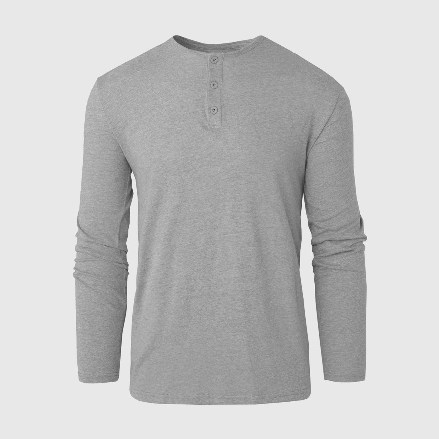 Heather Gray Classic Long Sleeve Henley