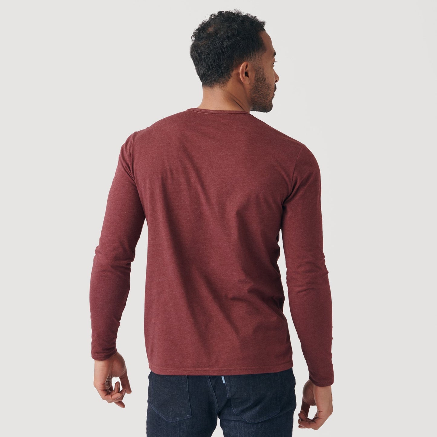 Heather Burgundy Classic Long Sleeve Henley