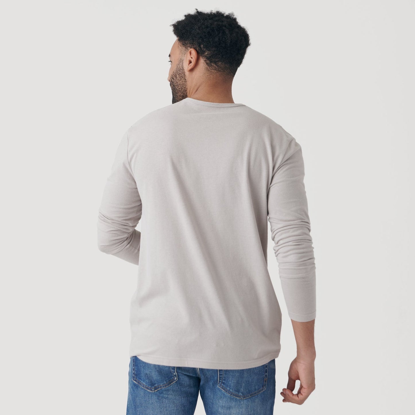Light Gray Classic Long Sleeve Henley