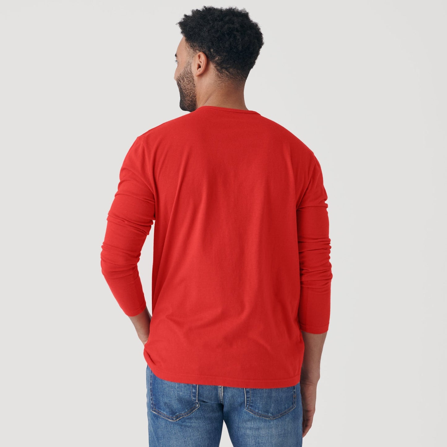 True Red Classic Long Sleeve Henley
