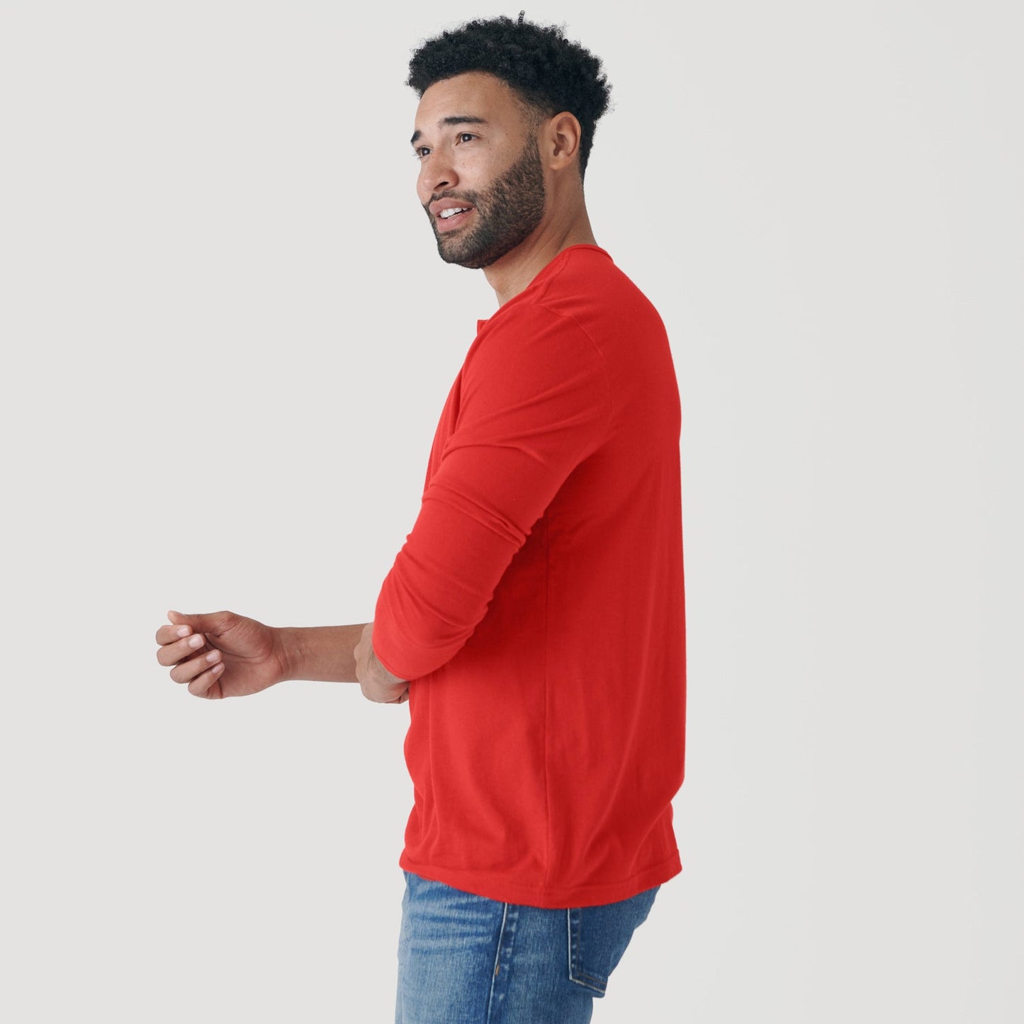 True Red Classic Long Sleeve Henley