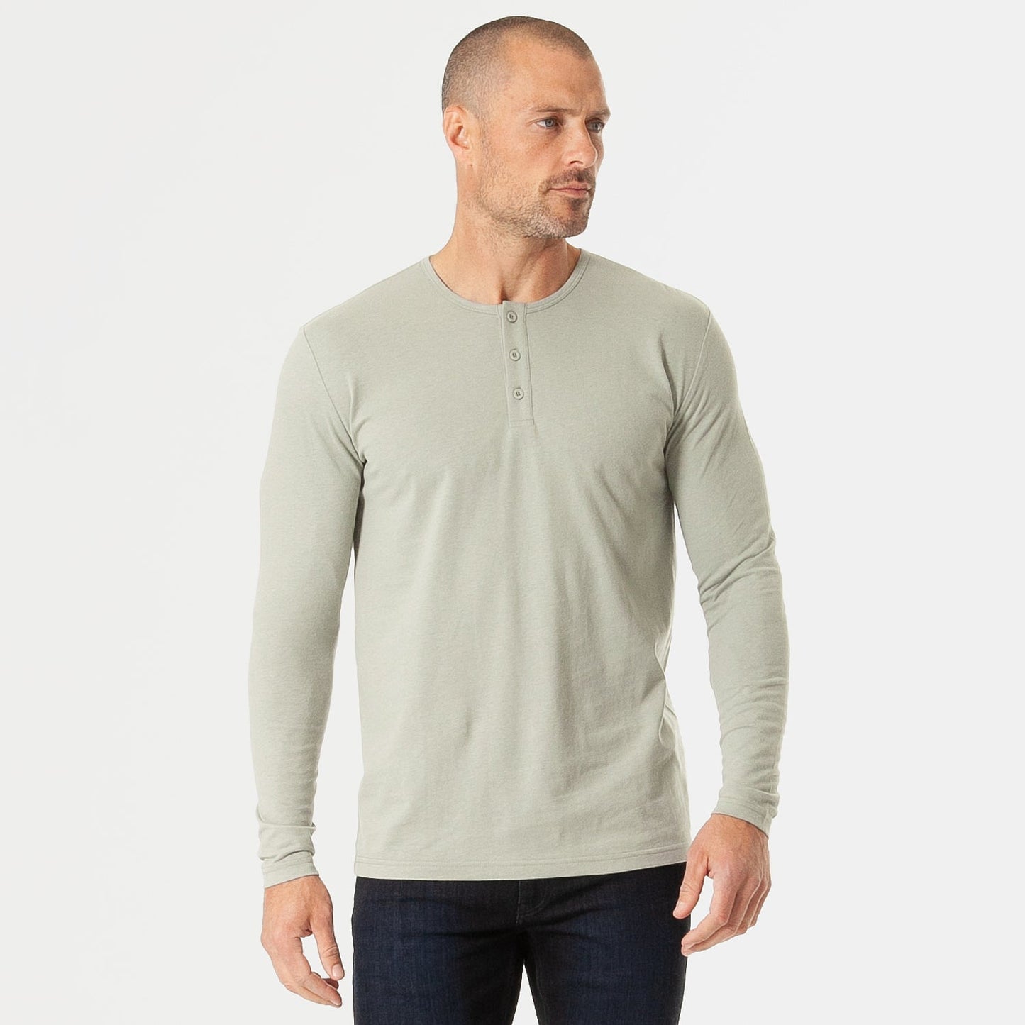 Slate Green Classic Long Sleeve Henley