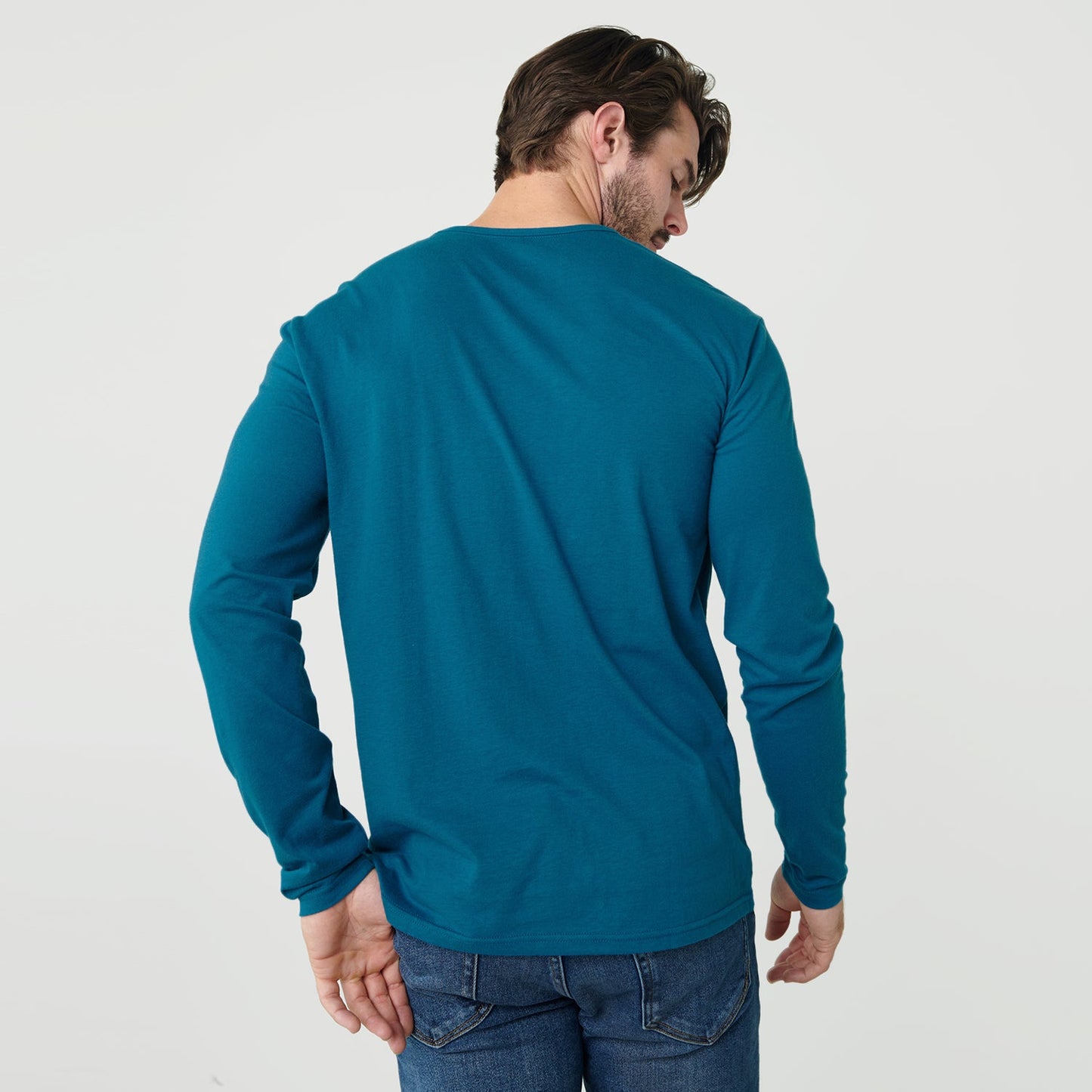 Teal Classic Long Sleeve Henley