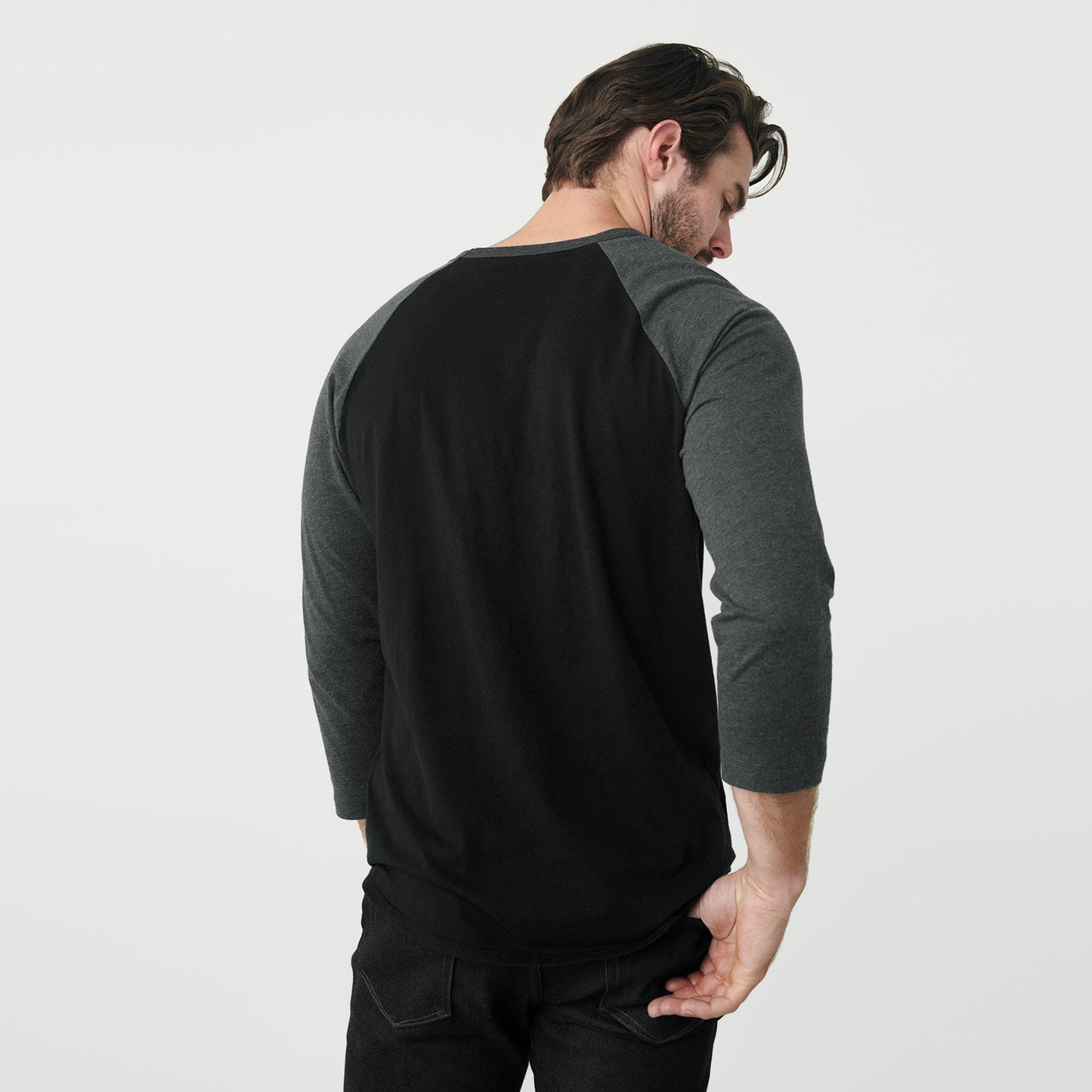 Black/Charcoal Heather Baseball Raglan