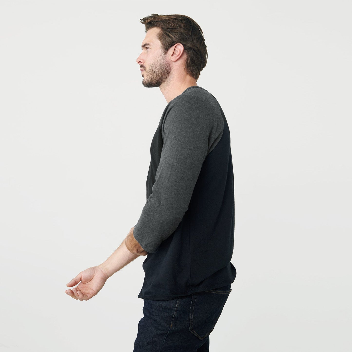 Black/Charcoal Heather Baseball Raglan