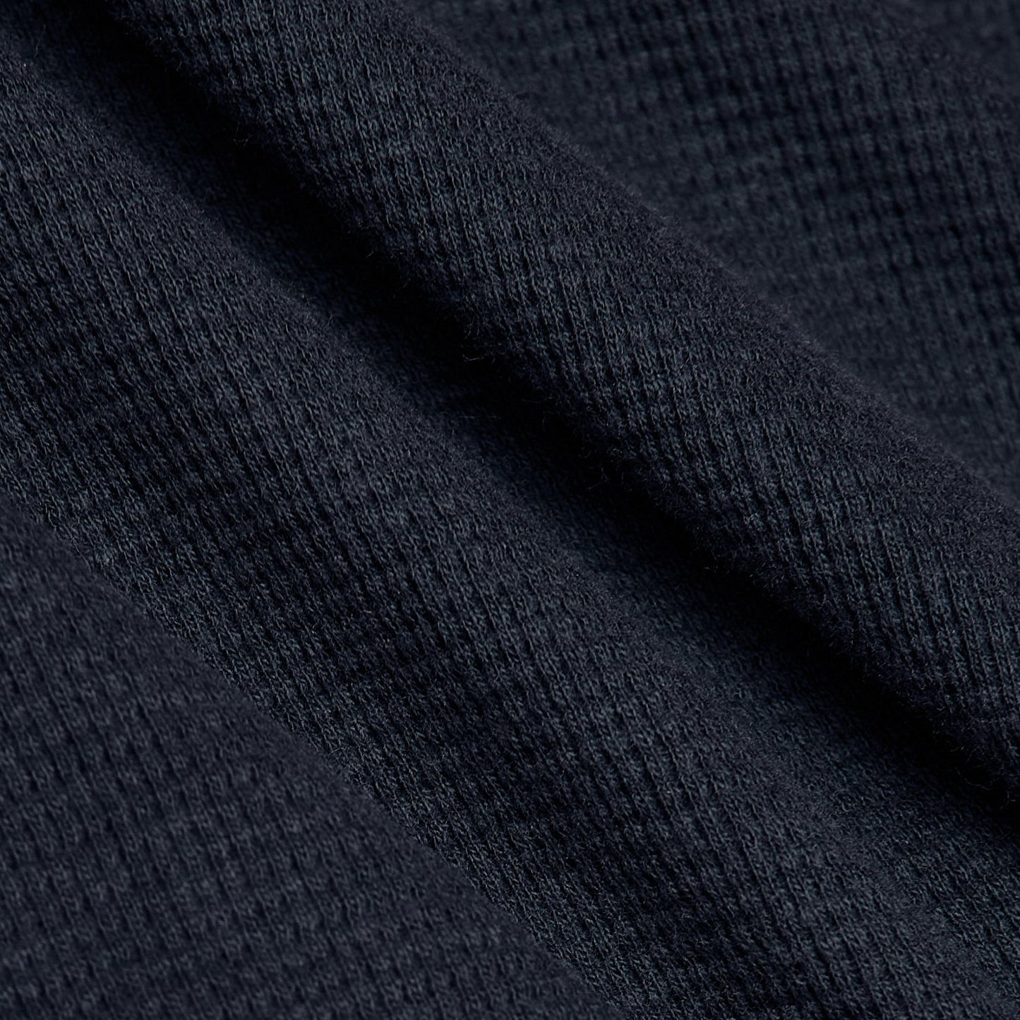 Navy Waffle Long Sleeve Crew Neck