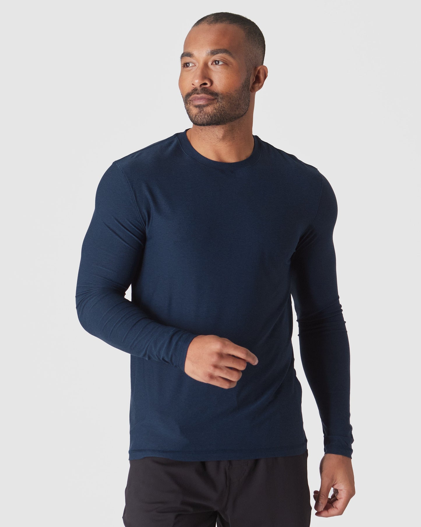 Dark Heather Cadet Active Long Sleeve Crew T-Shirt
