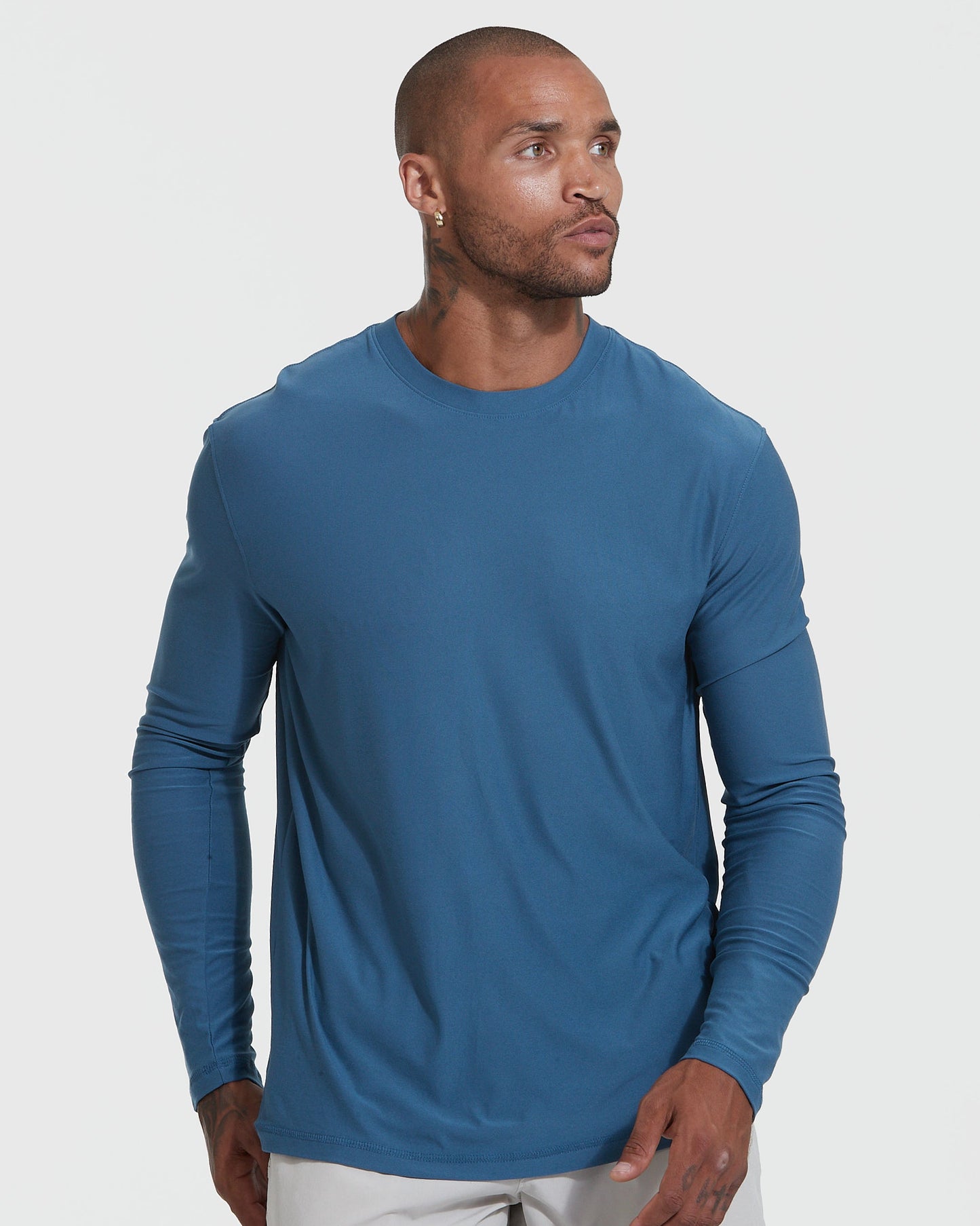 Stone Blue Active Long Sleeve Crew T-Shirt