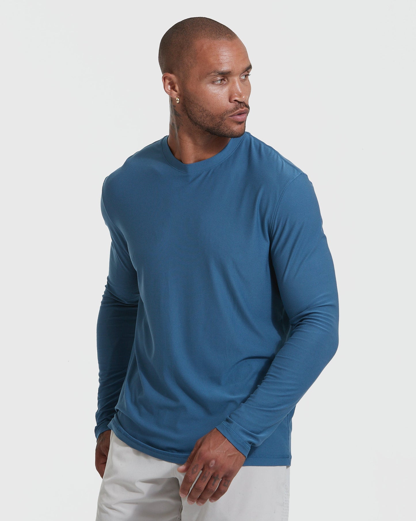 Stone Blue Active Long Sleeve Crew T-Shirt