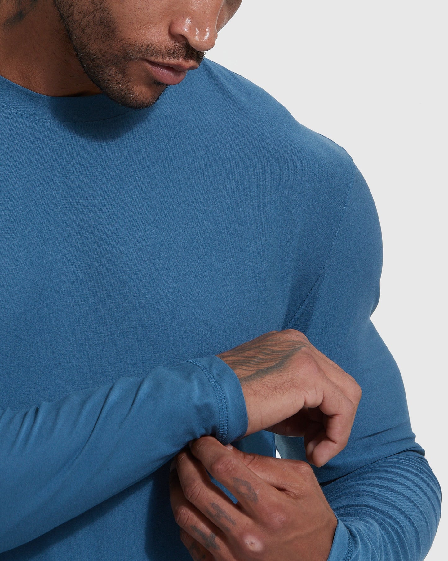 Stone Blue Active Long Sleeve Crew T-Shirt