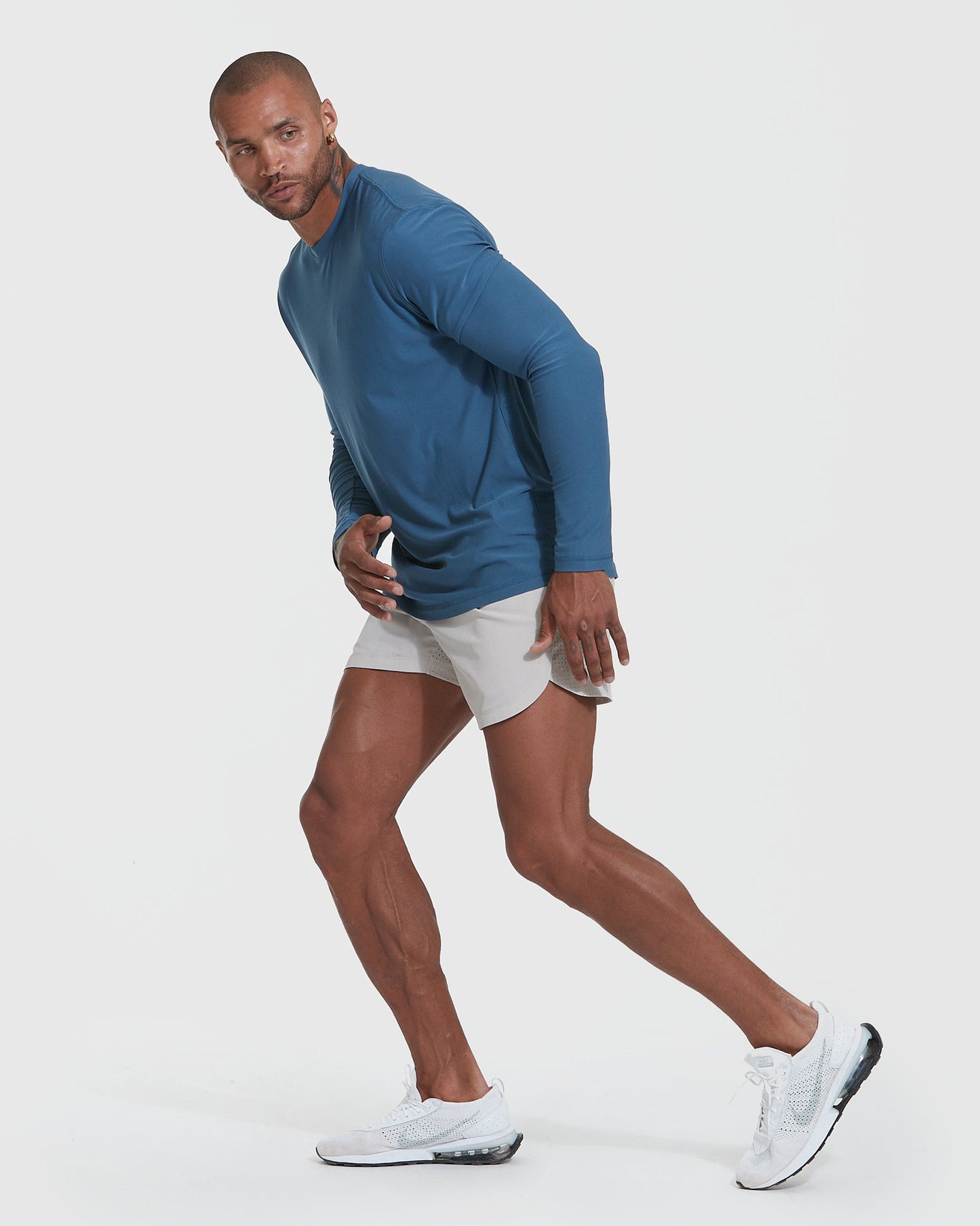 Stone Blue Active Long Sleeve Crew T-Shirt