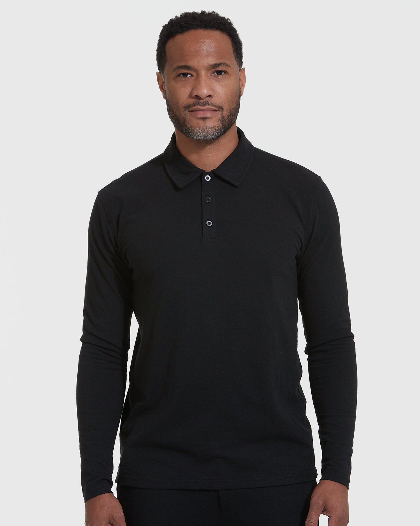 Black Classic Long Sleeve Polo