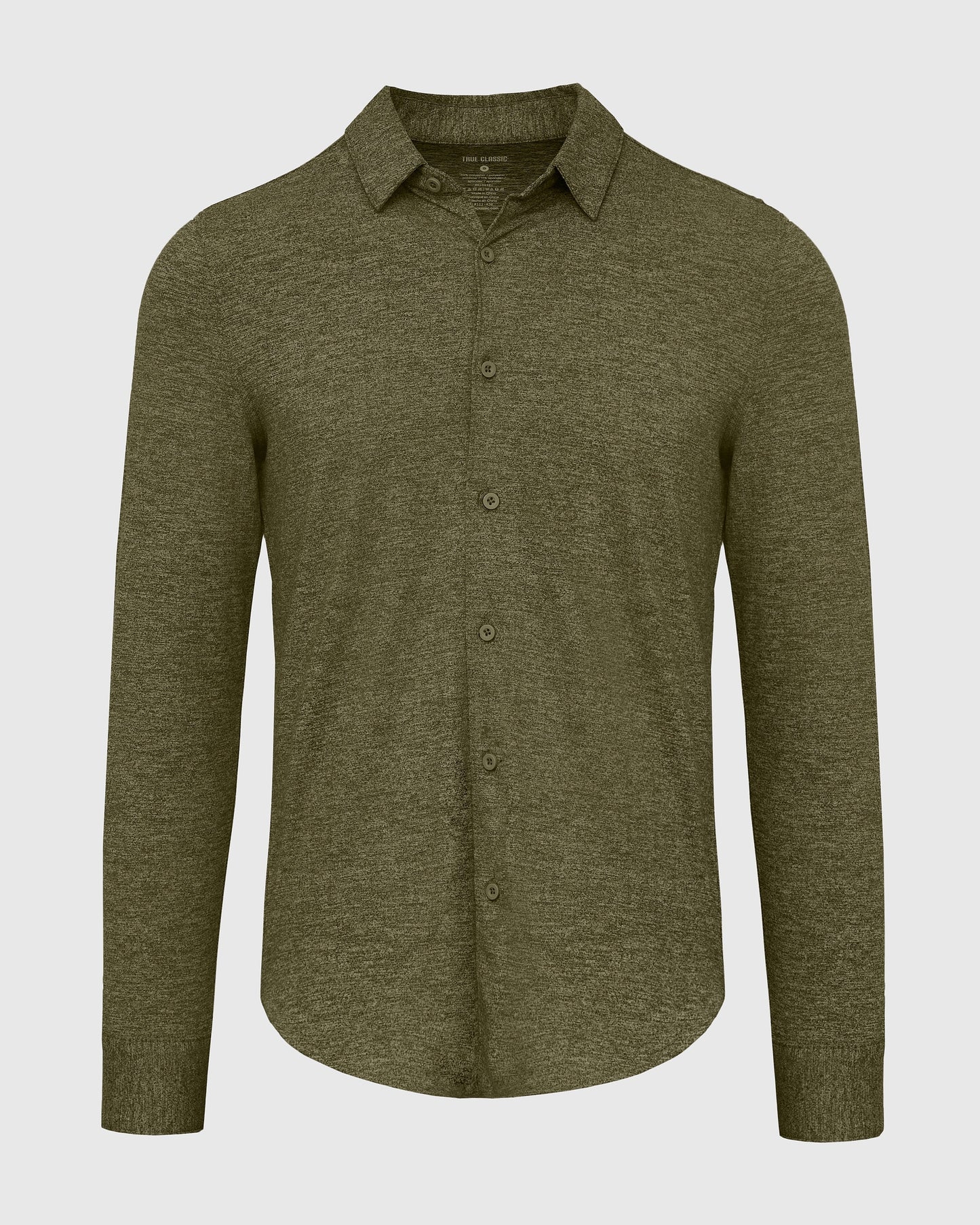 Dark Heather Military Green Long Sleeve Do-It-All Comfort Shirt