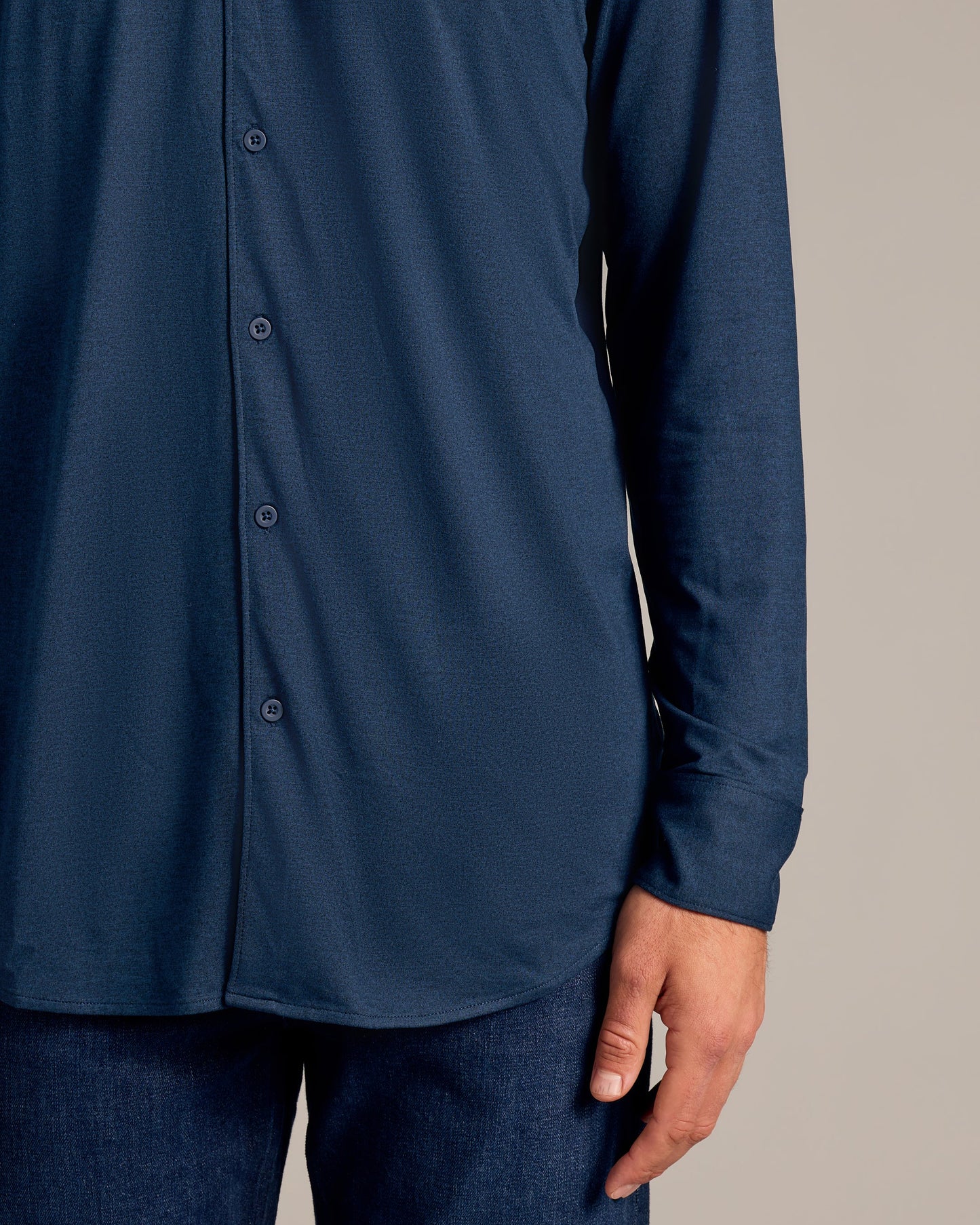 Dark Heather Navy Long Sleeve Do-It-All Comfort Shirt