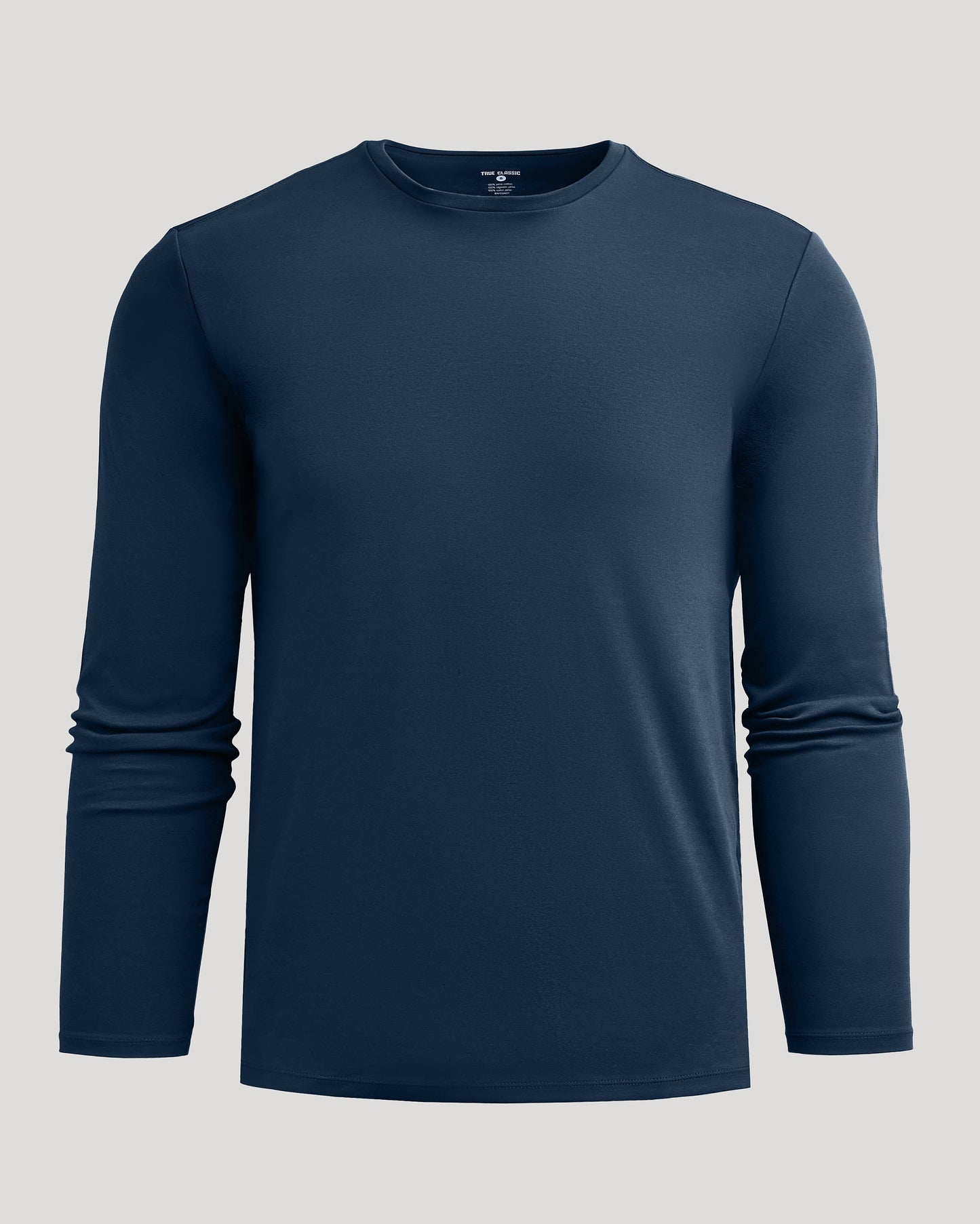Navy Premium Pima Long Sleeve Crew