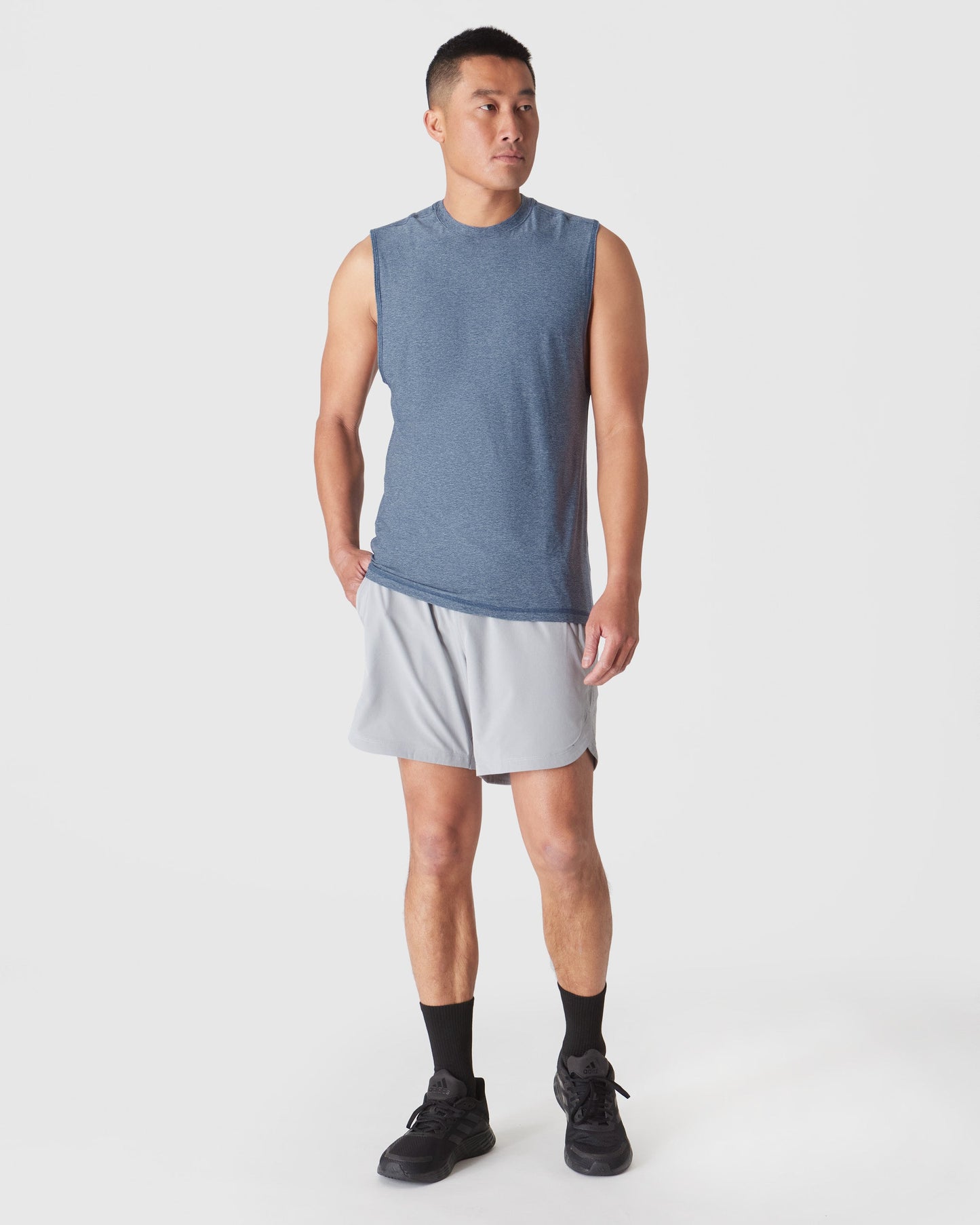Heather Cadet Sleeveless Active Muscle Tee