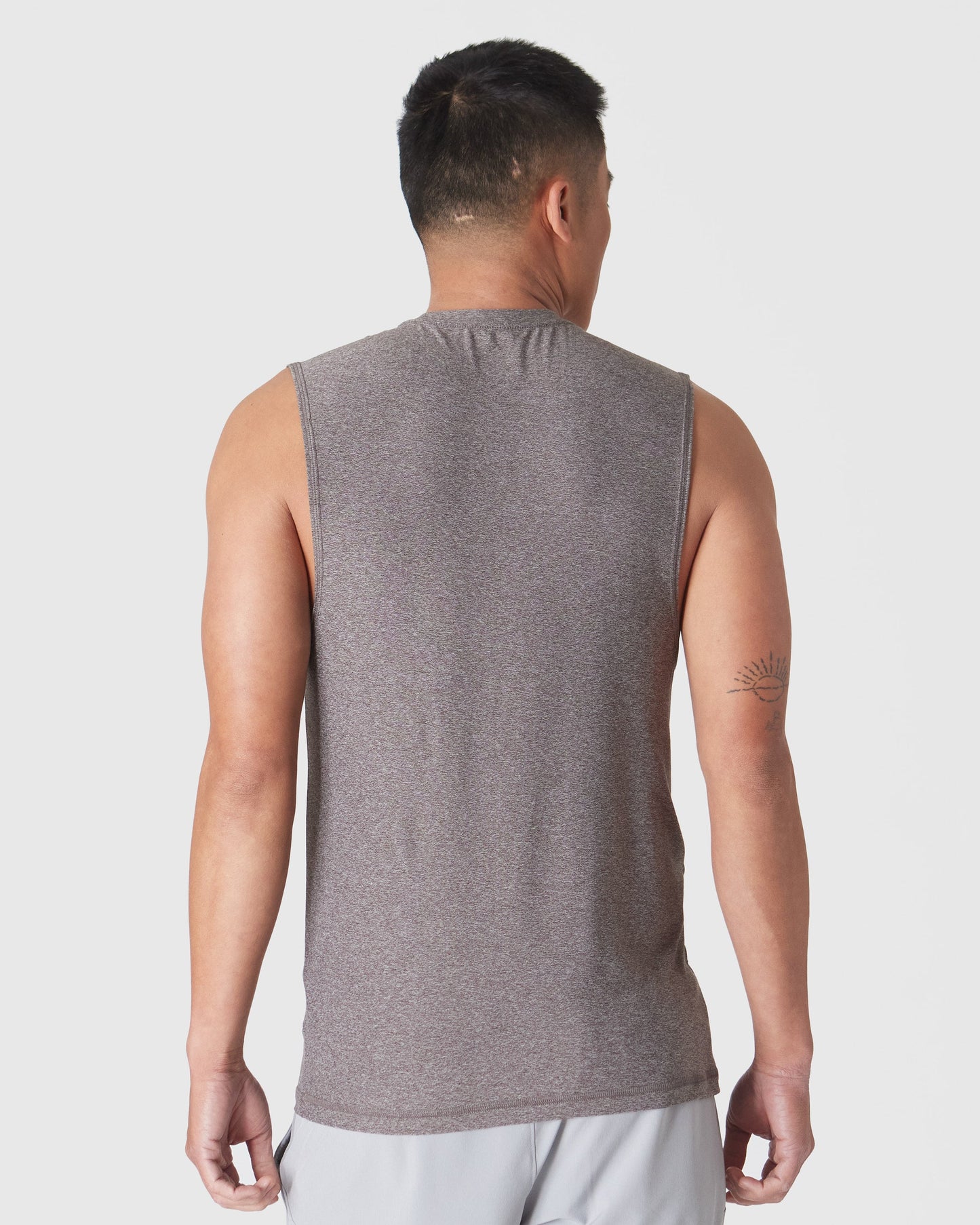Heather Cocoa Sleeveless Active Muscle Tee