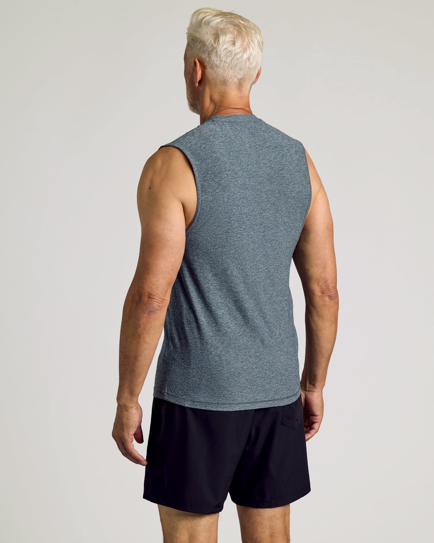 Heather Navy Sleeveless Active Muscle Tee