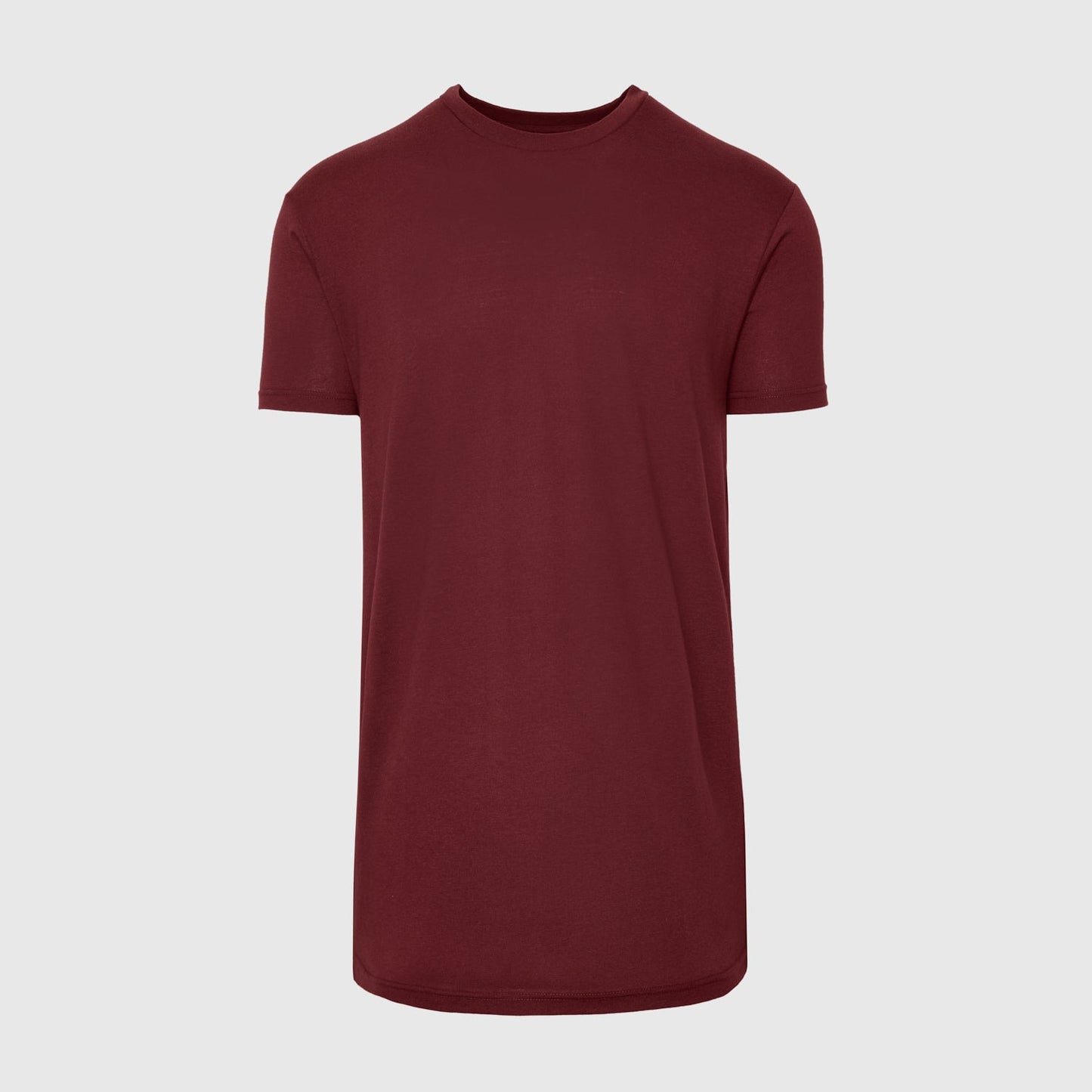 Burgundy Tall Round Hem Crew Neck T-Shirt