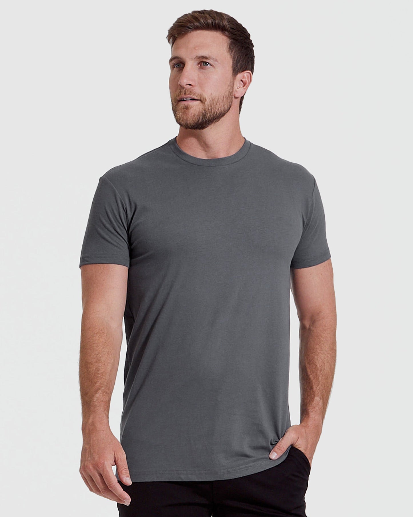 Carbon Tall Round Hem Crew Neck T-Shirt