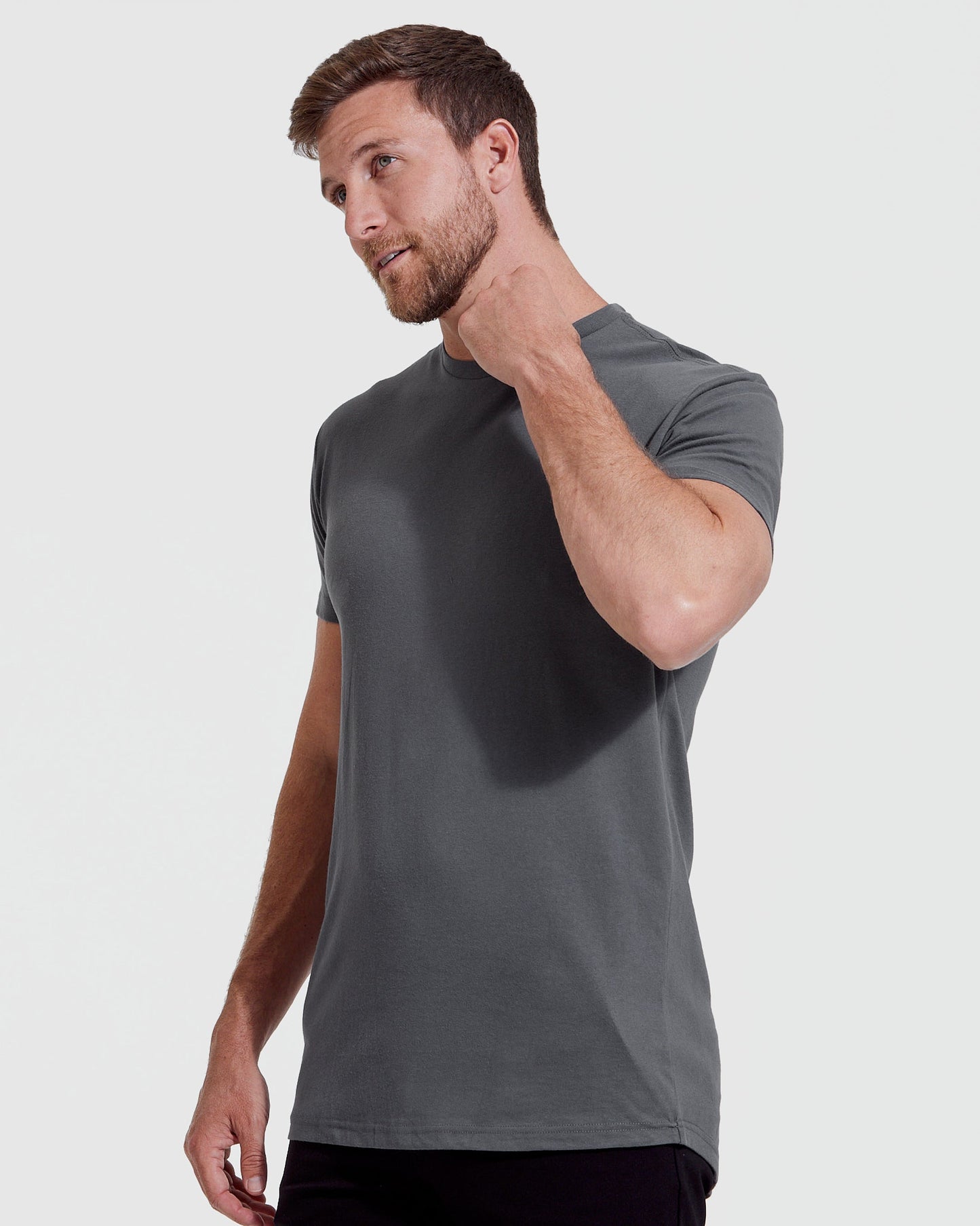 Carbon Tall Round Hem Crew Neck T-Shirt