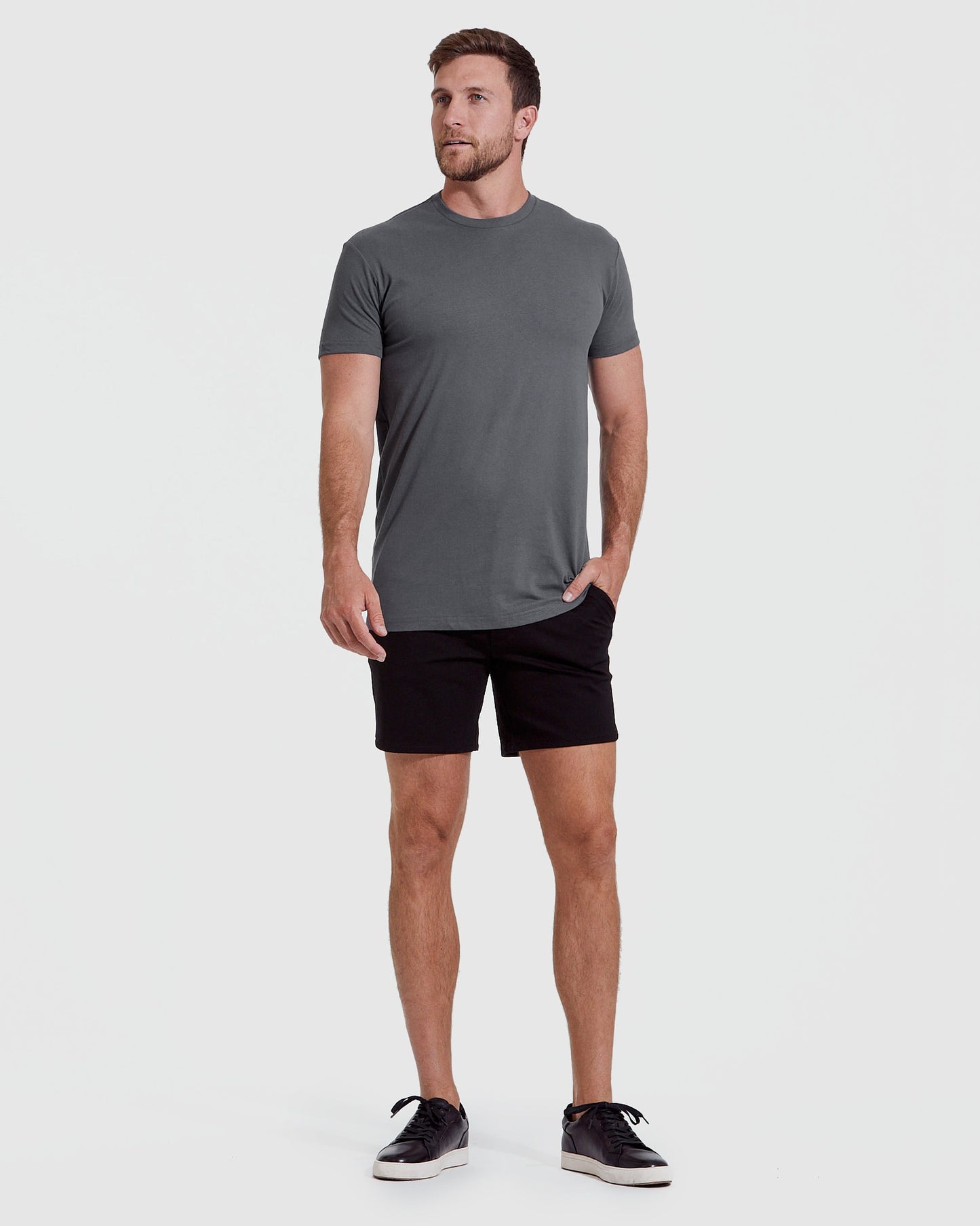 Carbon Tall Round Hem Crew Neck T-Shirt