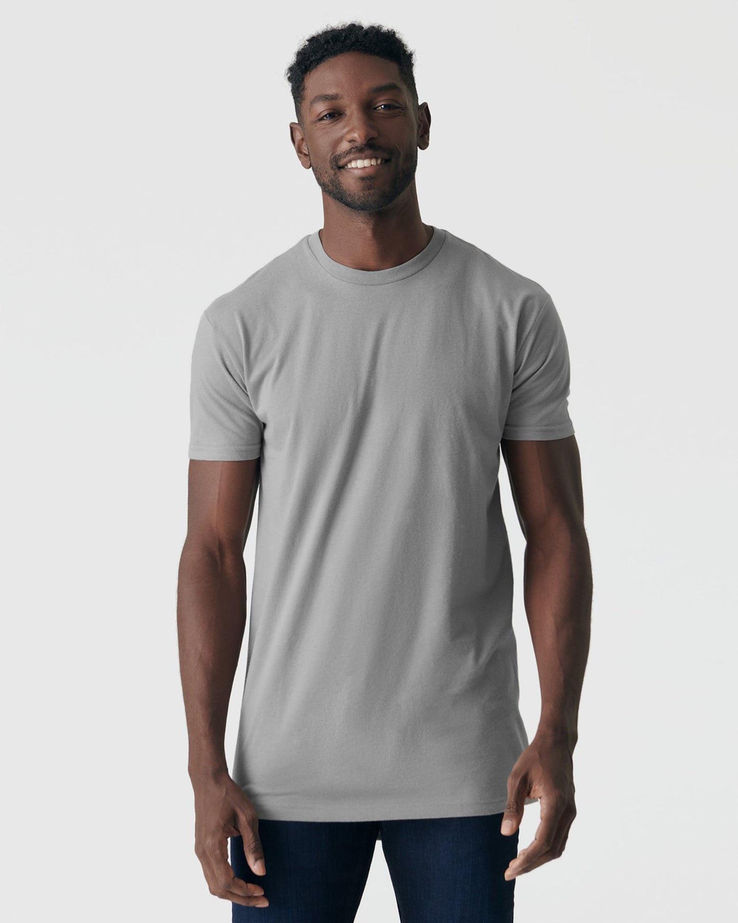 Glacier Gray Tall Round Hem Crew Neck T-Shirt