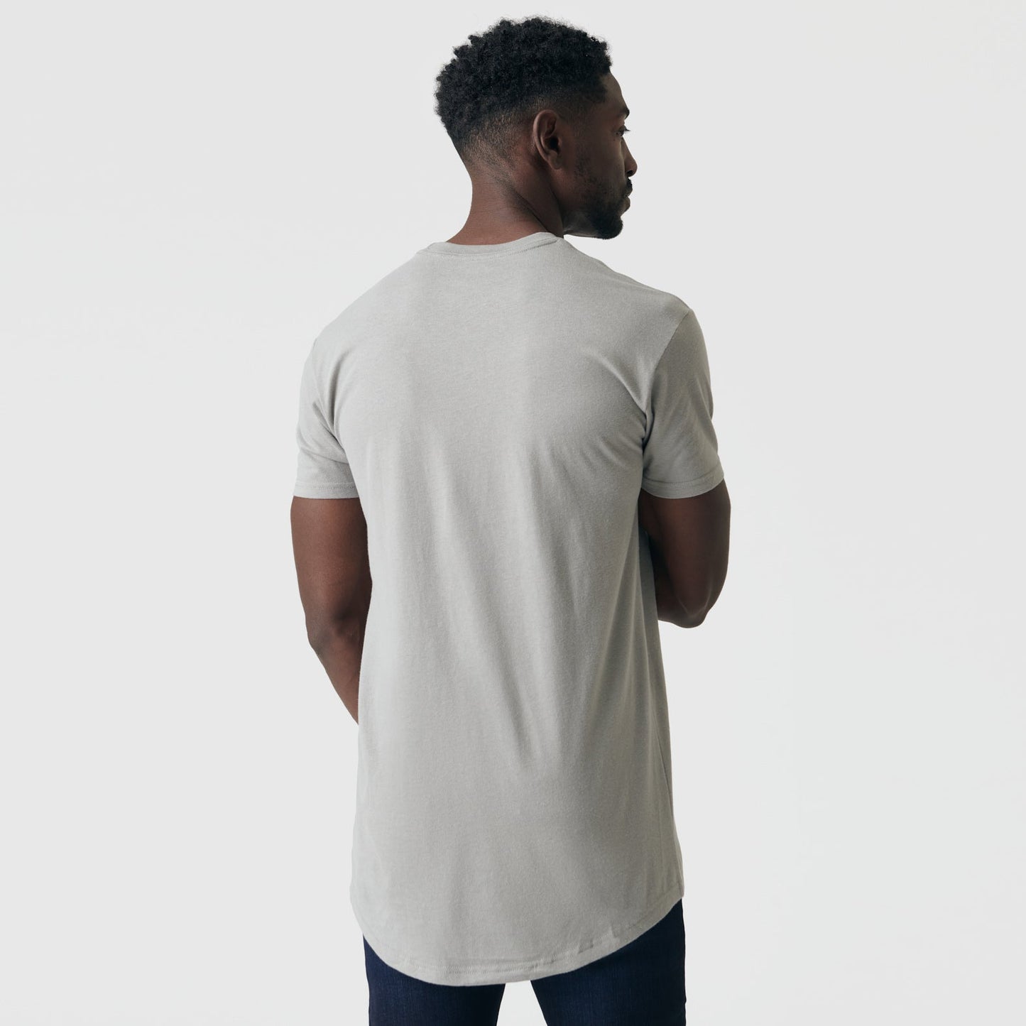 Iron Gray Tall Round Hem Crew Neck T-Shirt