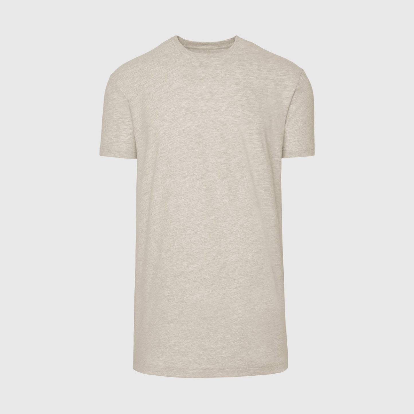 Heather Light Khaki Tall Round Hem Crew Neck T-Shirt