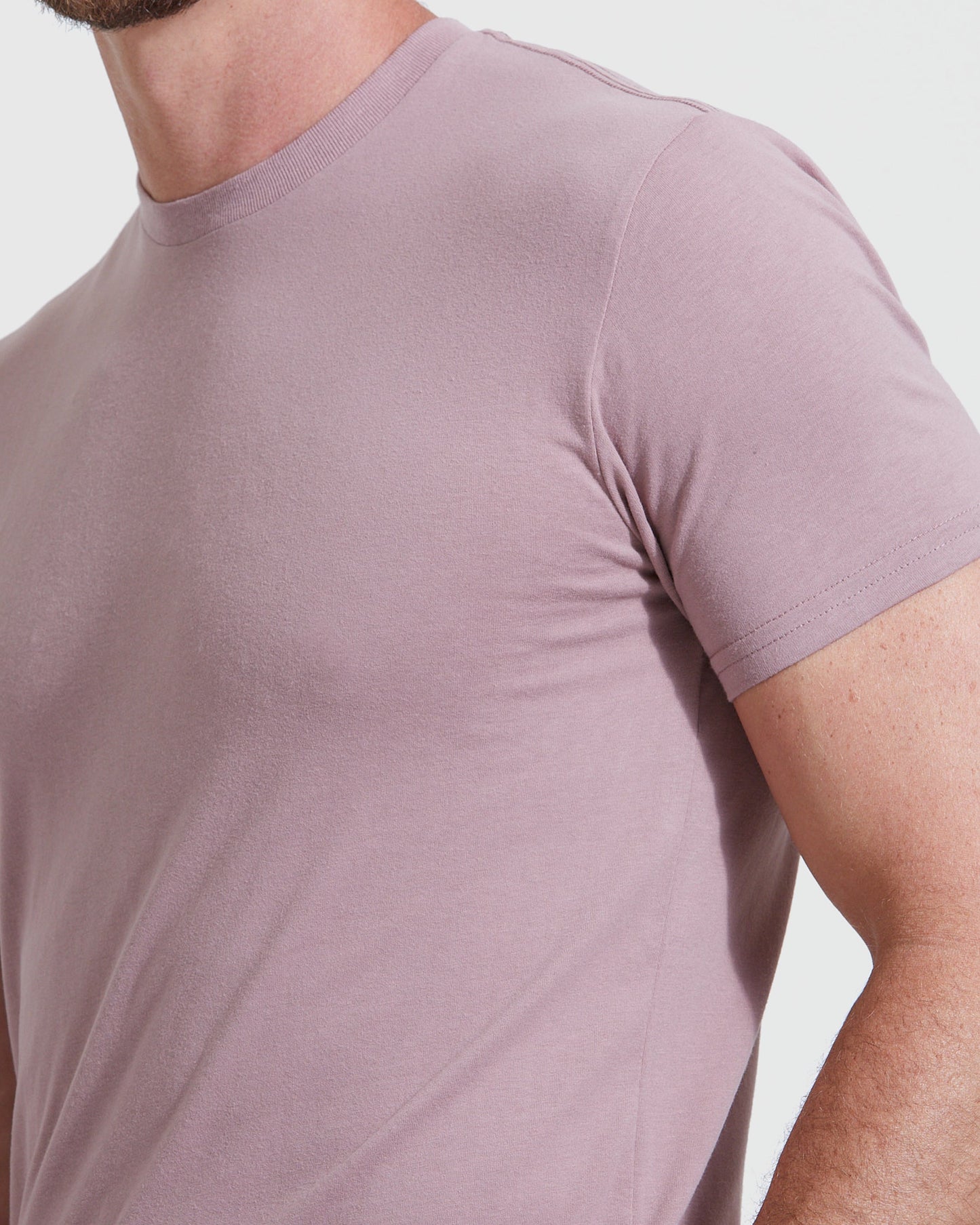 Mineral Mauve Tall Round Hem Crew Neck T-Shirt