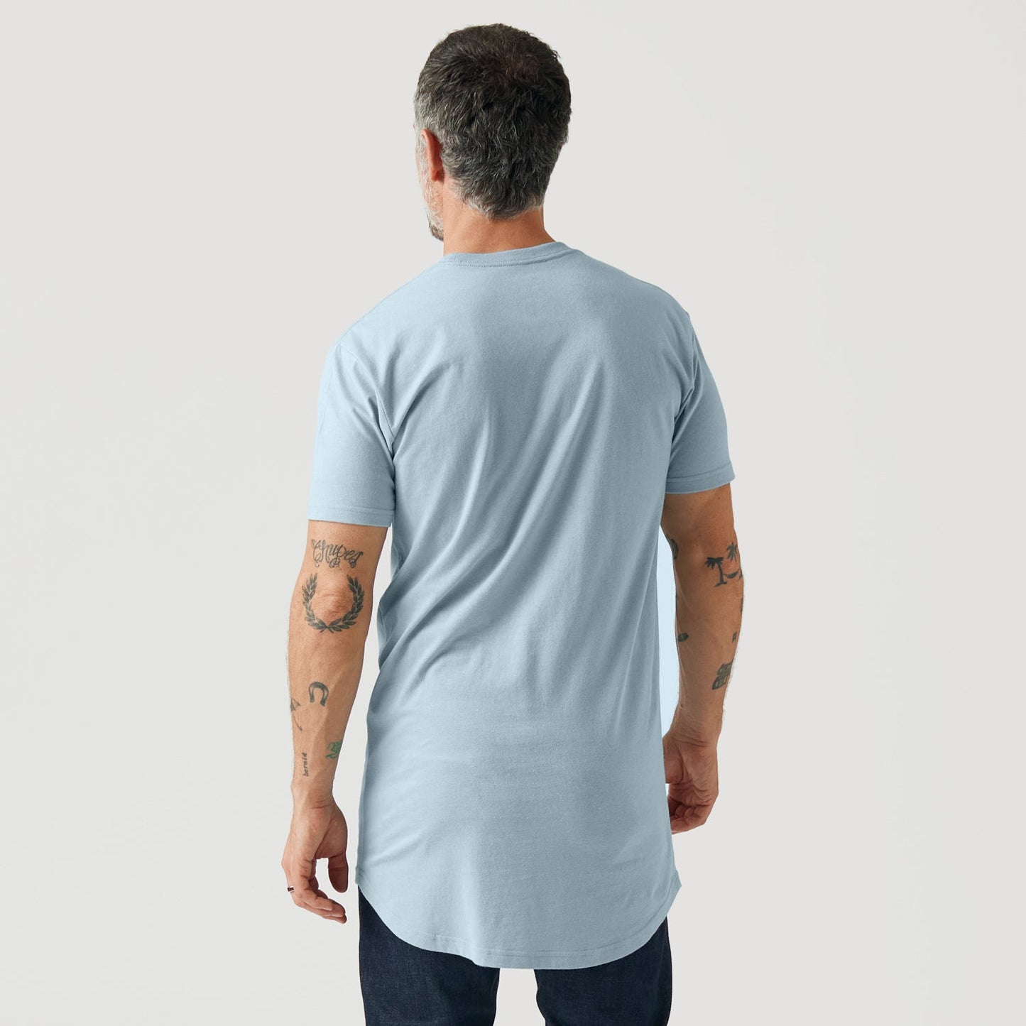 Pale Blue Tall Round Hem Crew Neck T-Shirt
