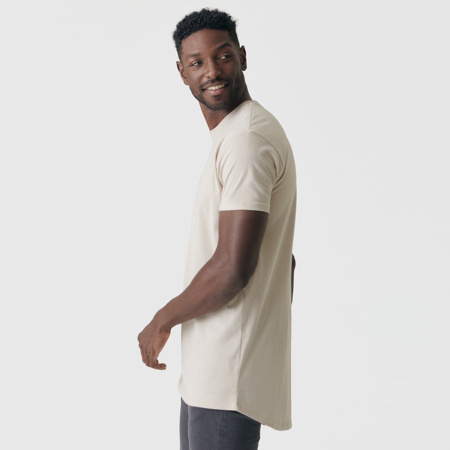 Sandstone Tall Round Hem Crew Neck T-Shirt
