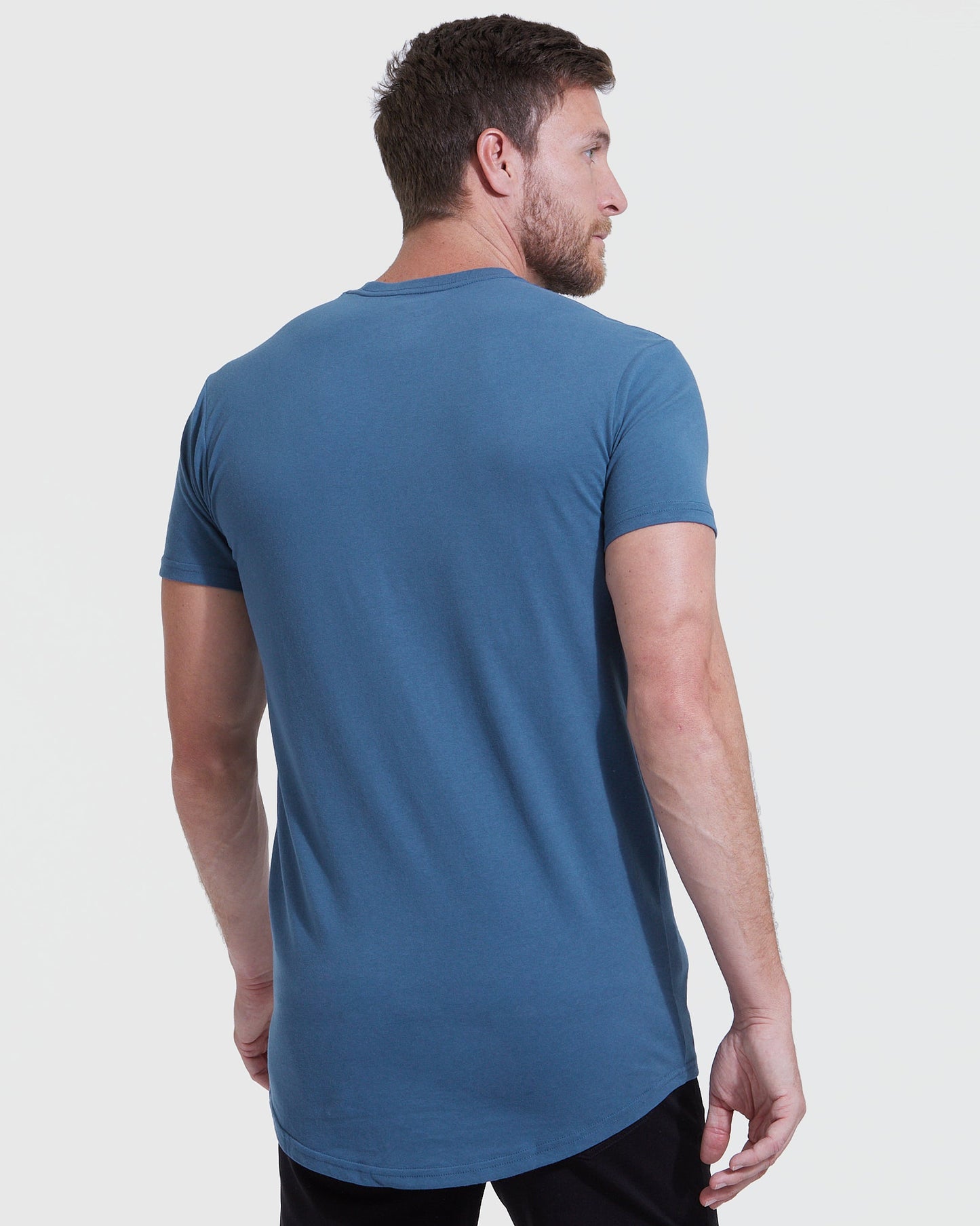Stone Blue Tall Round Hem Crew Neck T-Shirt