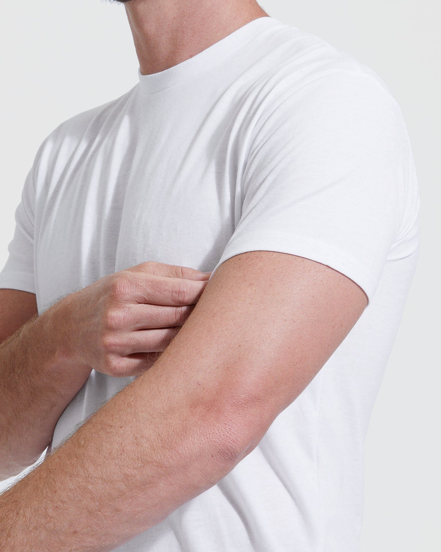 White Tall Round Hem Crew Neck T-Shirt