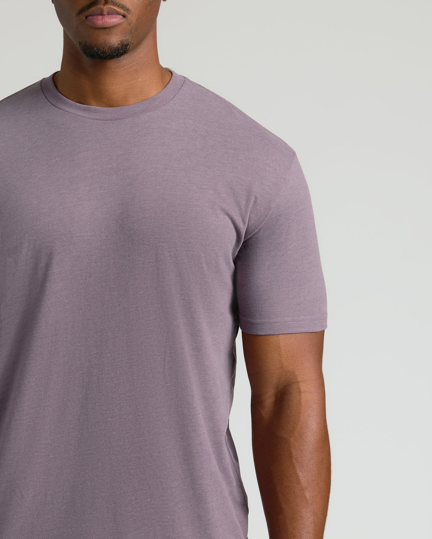 Dark Heather Amethyst Tall Straight Hem Crew Neck T-Shirt