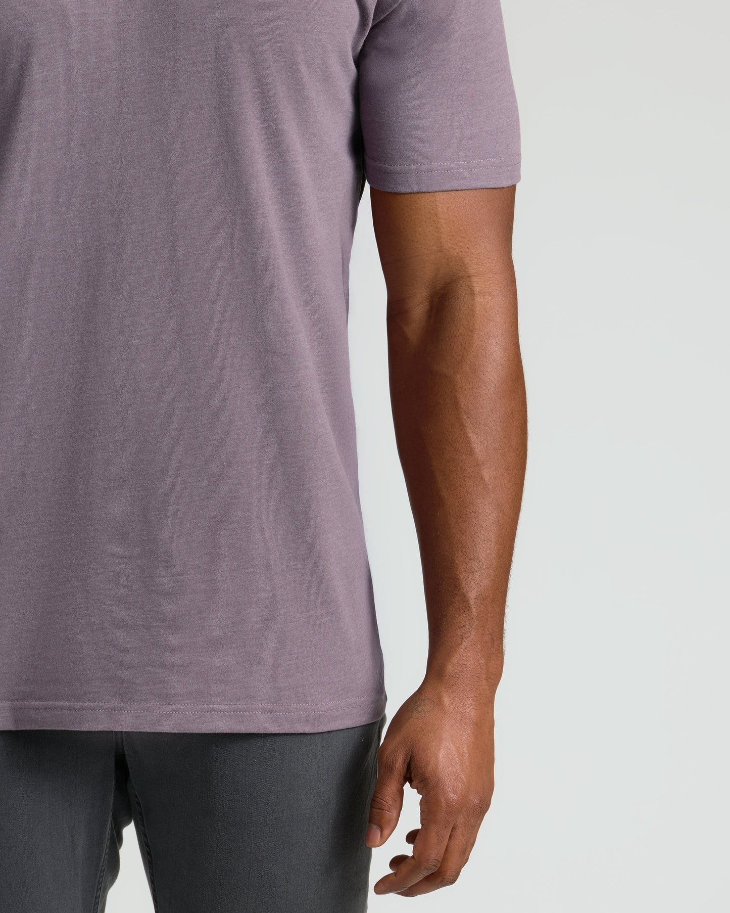 Dark Heather Amethyst Tall Straight Hem Crew Neck T-Shirt