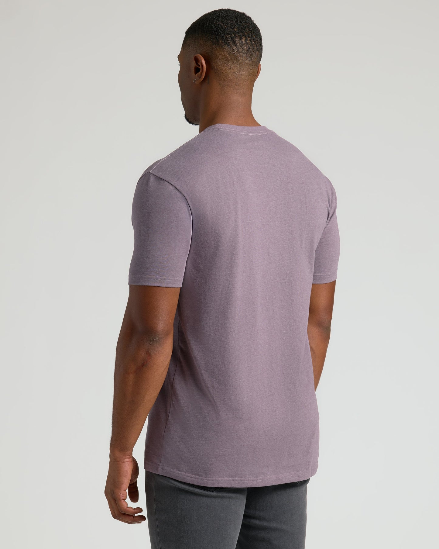 Dark Heather Amethyst Tall Straight Hem Crew Neck T-Shirt